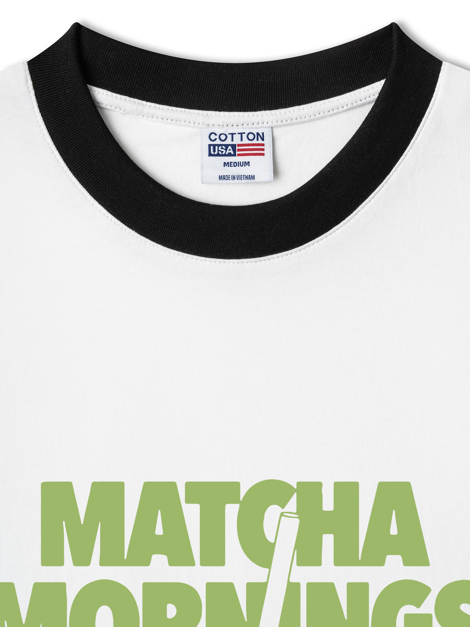 Áo Thun Ringer Relaxed Fit Matcha Mornings