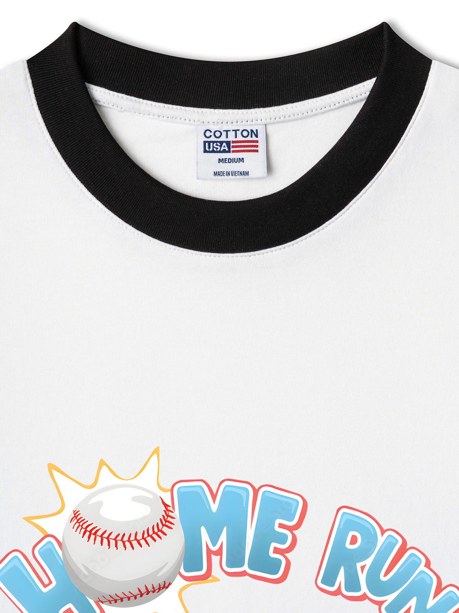 Áo Thun Ringer Relaxed Fit Baseball Home Run Teddy Bear