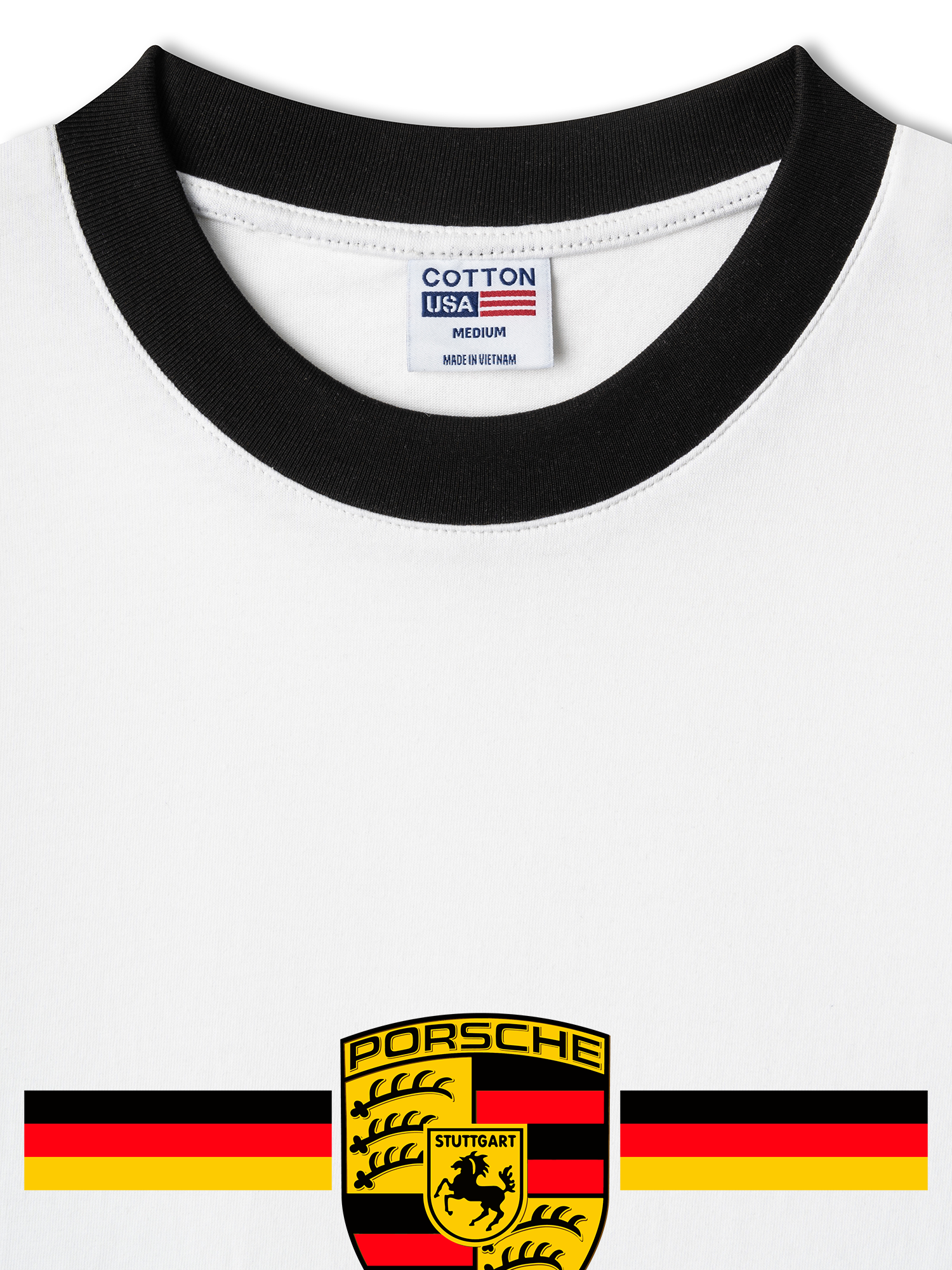 Áo Thun Ringer Relaxed Fit Porsche Logo Flag