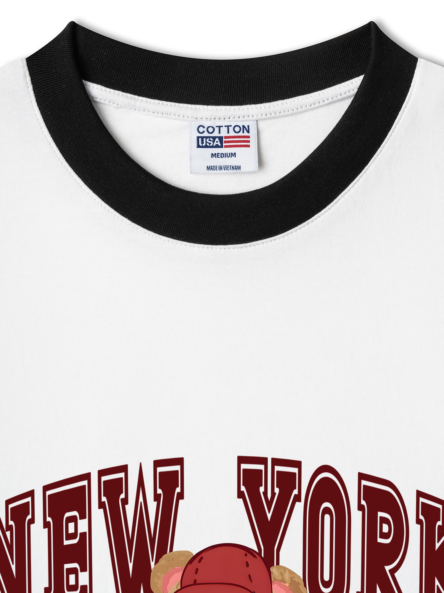 Áo Thun Ringer Relaxed Fit City New York Red Bear