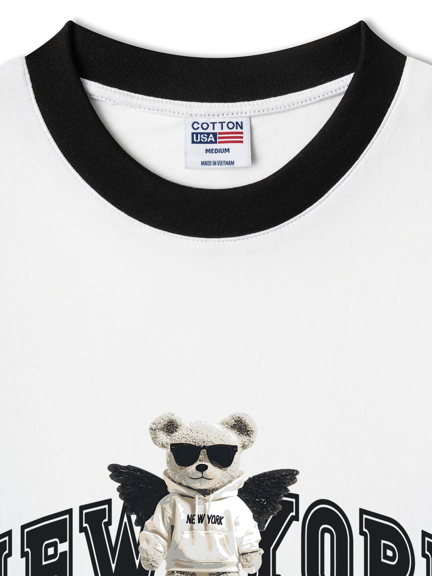 Áo Thun Ringer Relaxed Fit City New York Bear