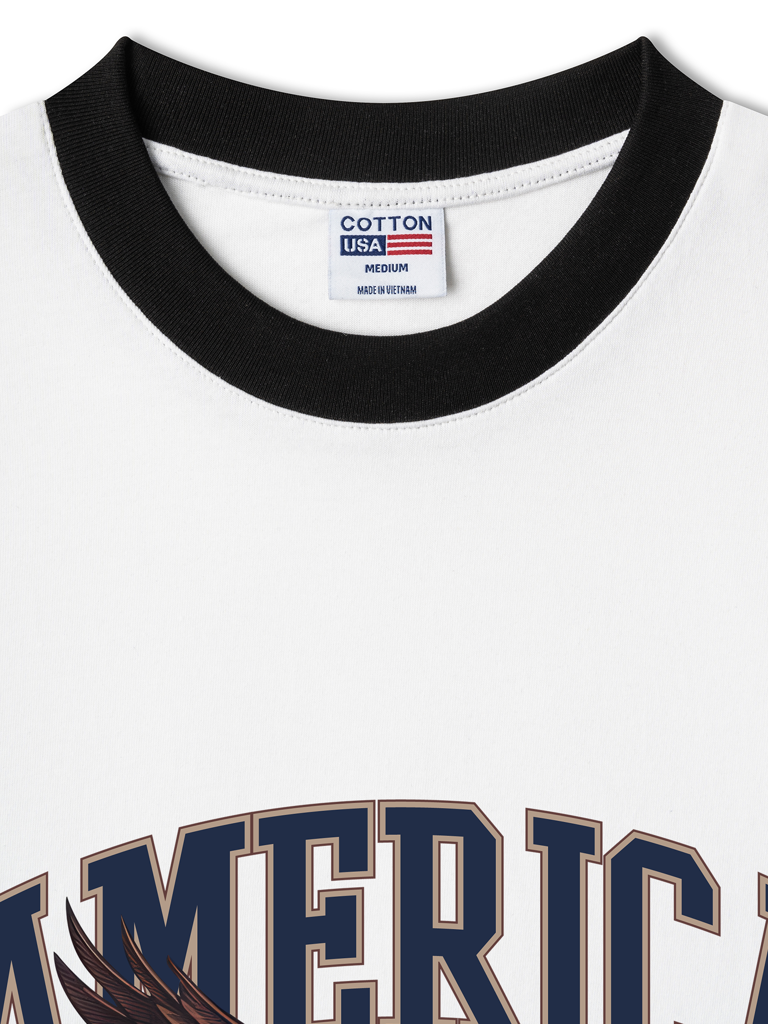 Áo Thun Ringer Relaxed Fit USA Home Of The Brave