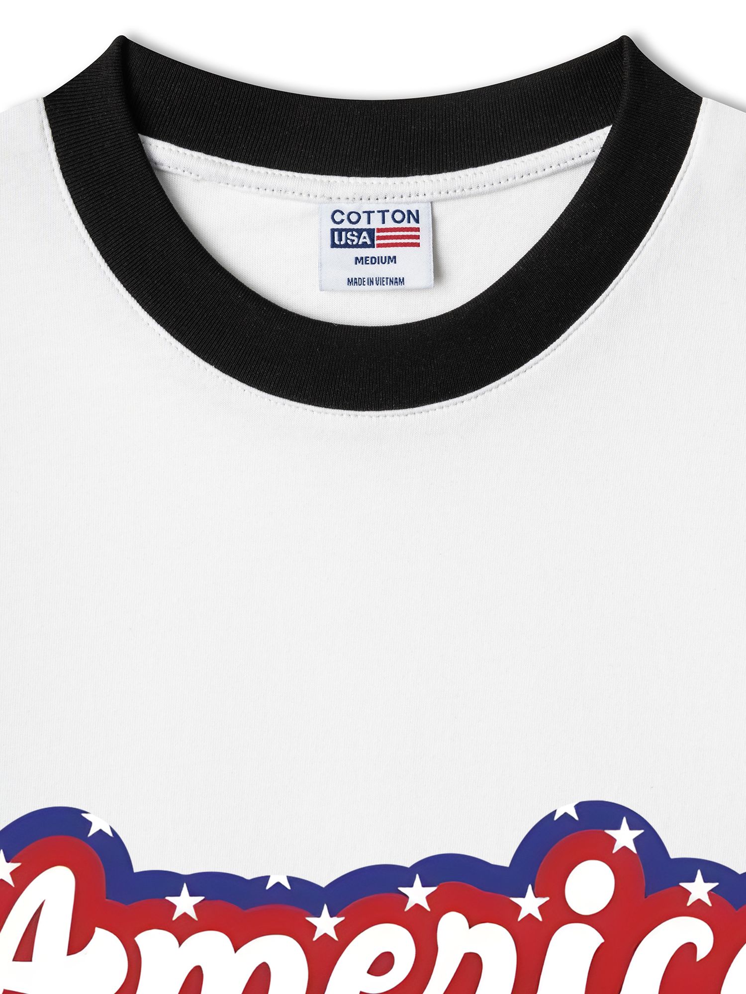 Áo Thun Ringer Relaxed Fit USA Retro Flag America