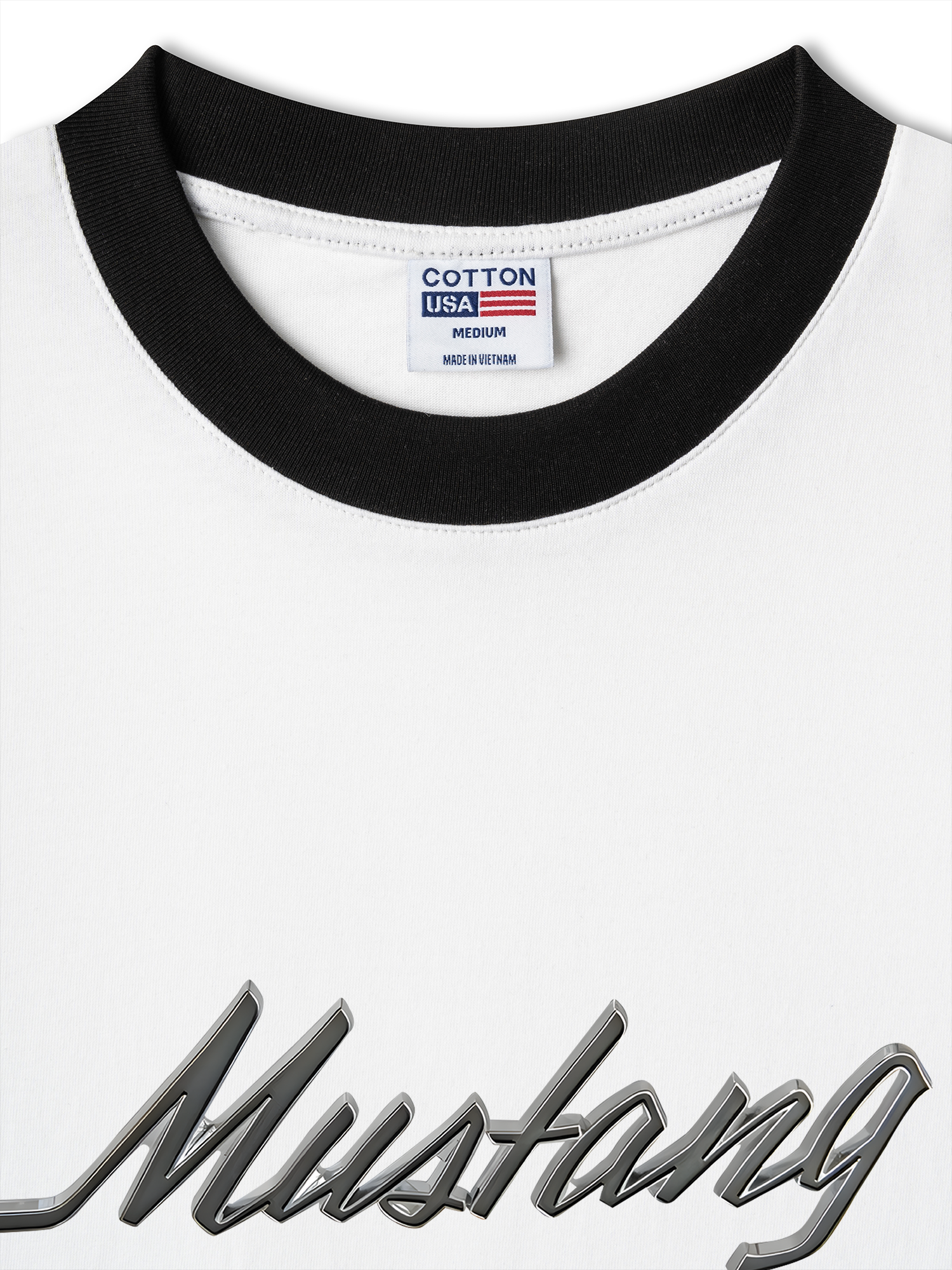 Áo Thun Ringer Relaxed Fit Mustang Silver Logo