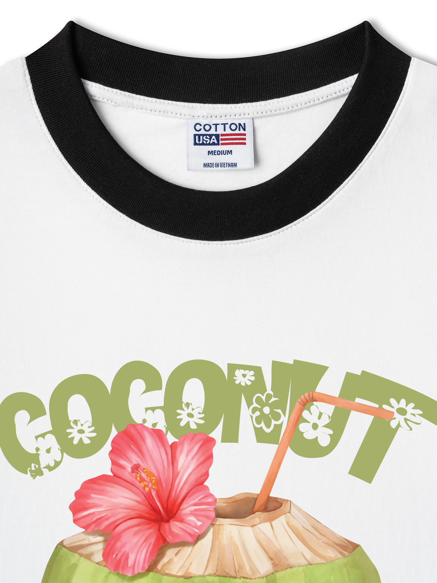 Áo Thun Ringer Relaxed Fit Tropical Coconut