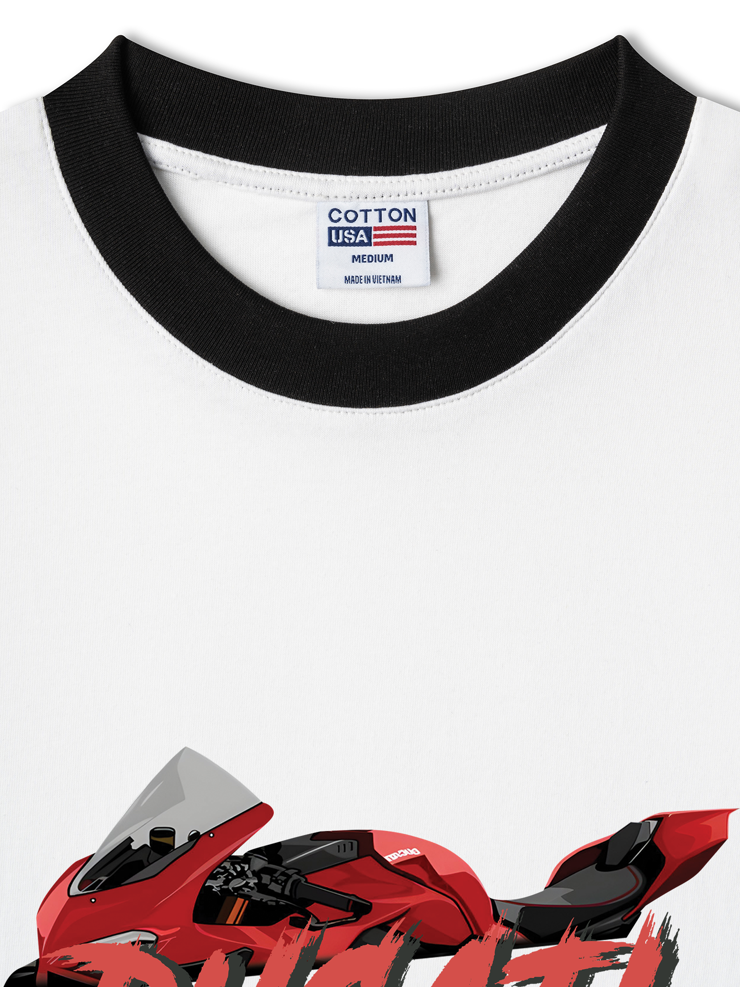 Áo Thun Ringer Cotton Cao Cấp Relaxed Fit Ducati V4S