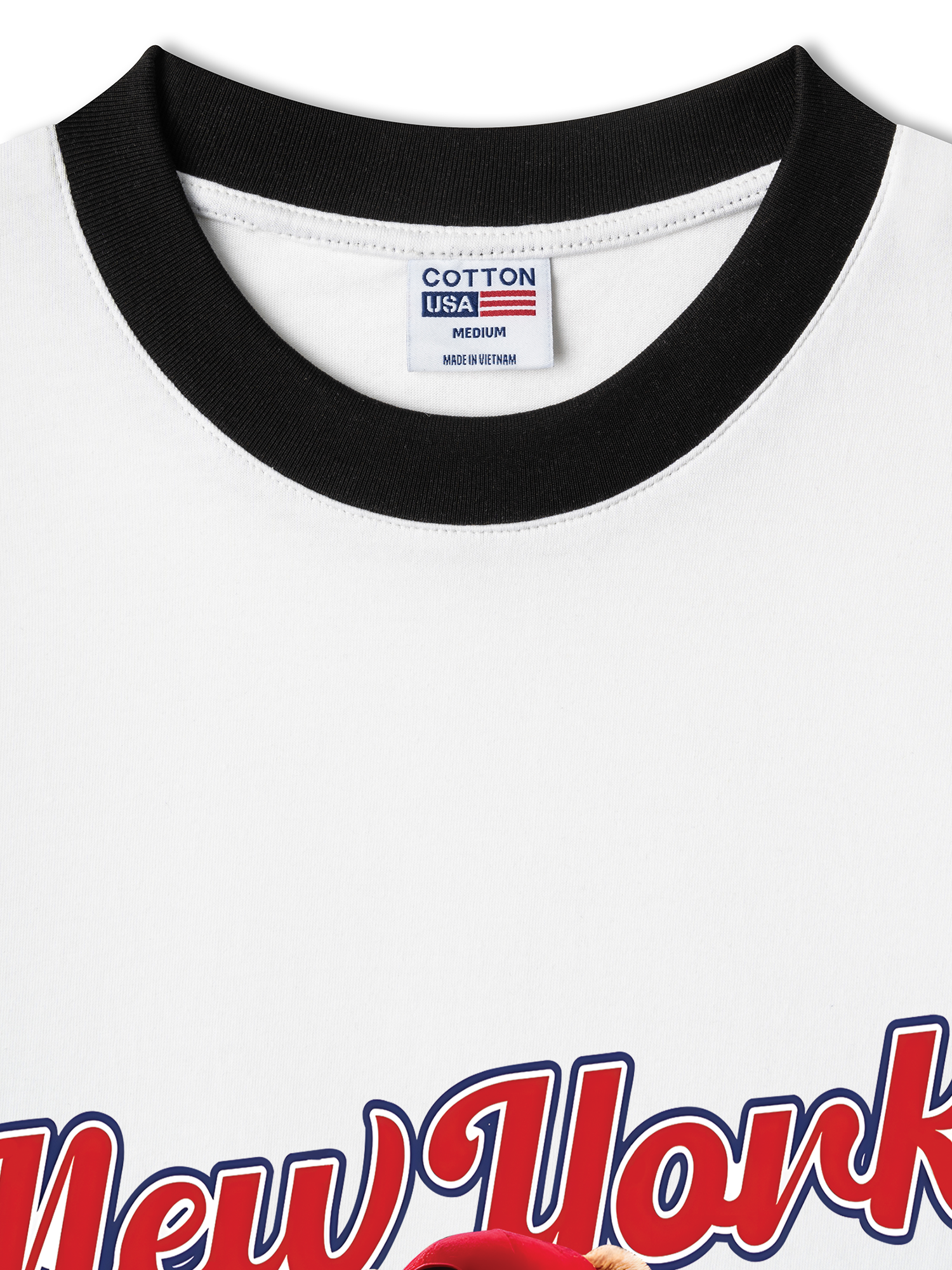 Áo Thun Ringer Relaxed Fit Baseball New York Teddy