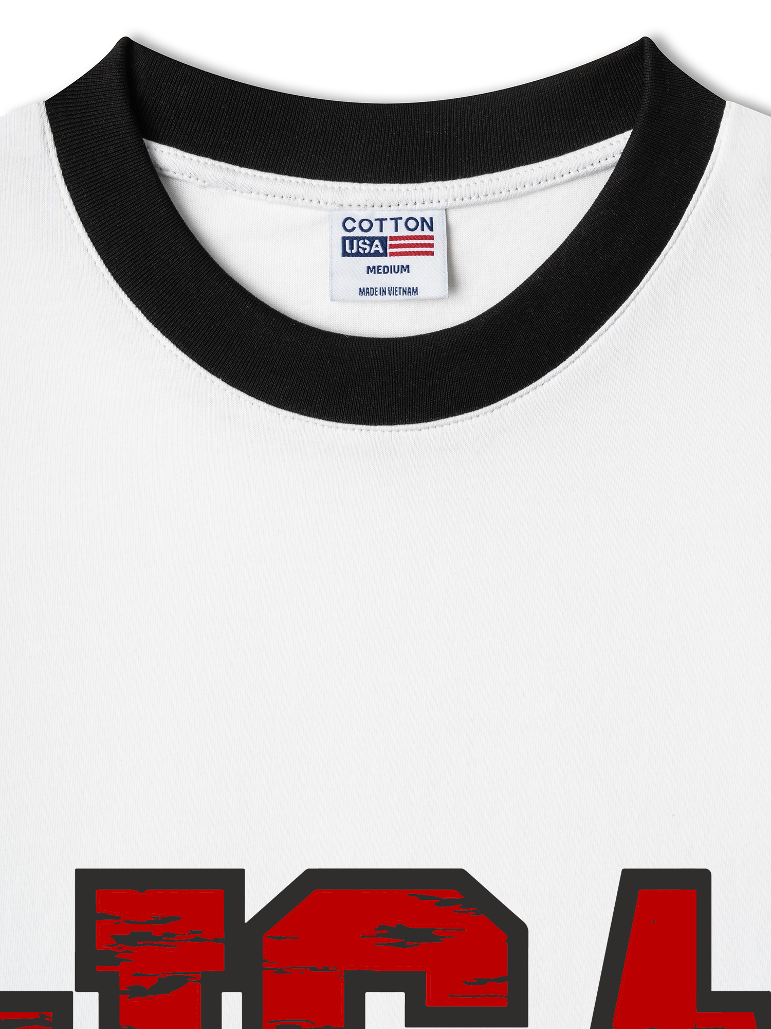 Áo Thun Ringer Relaxed Fit USA Scratched Typo