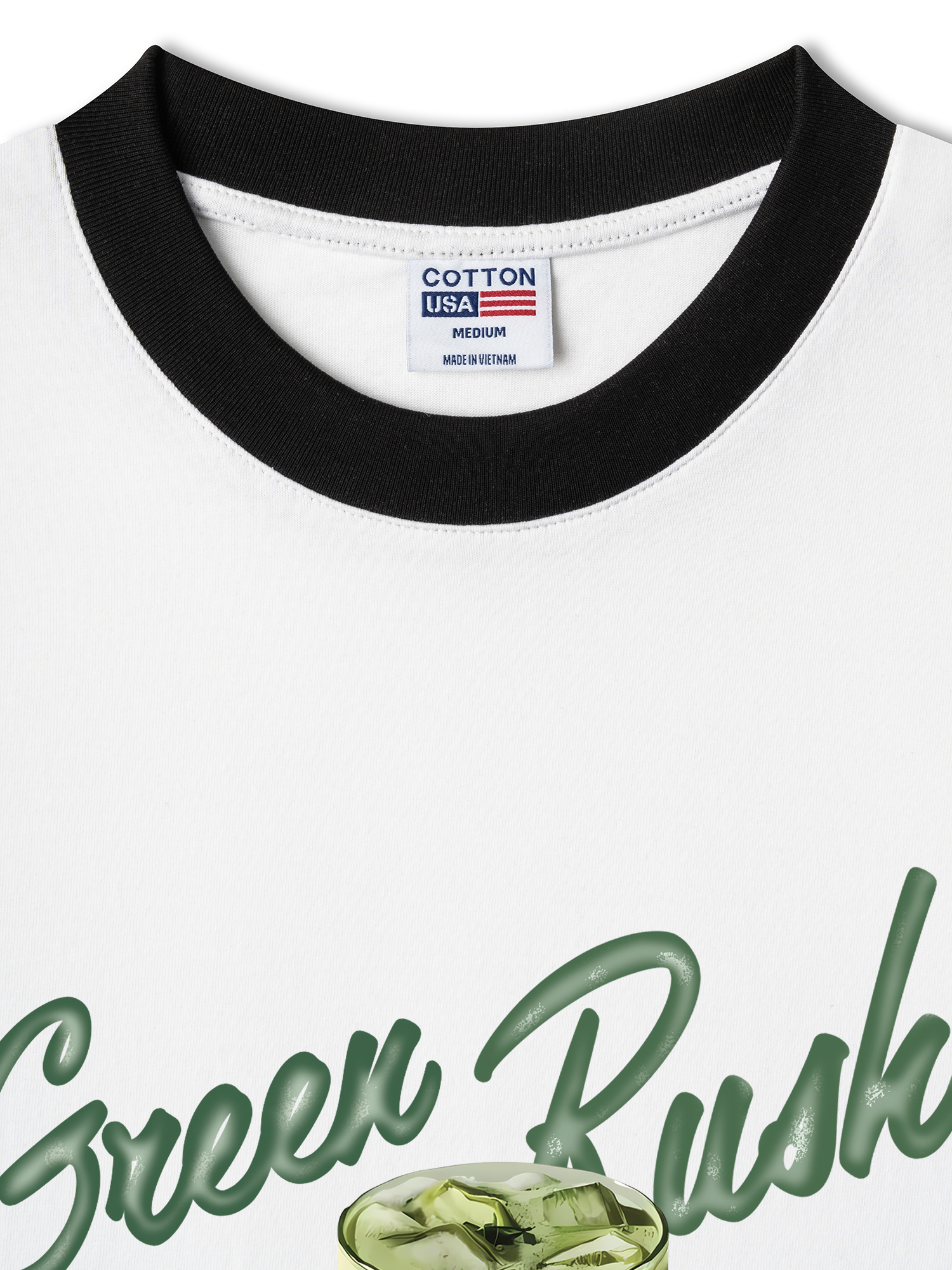 Áo Thun Ringer Relaxed Fit Daily Cup Green Rush