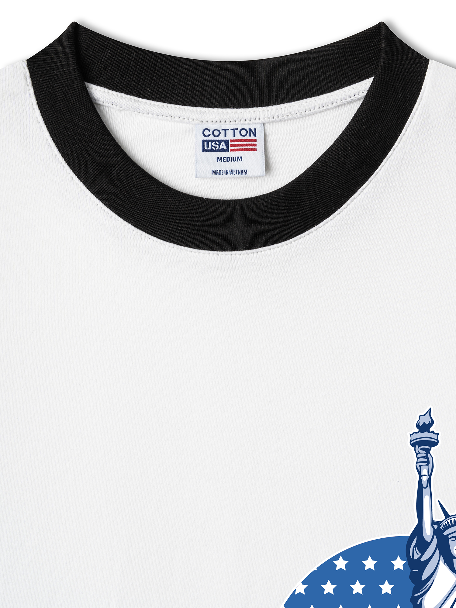 Áo Thun Ringer Relaxed Fit USA Statue Of Liberty