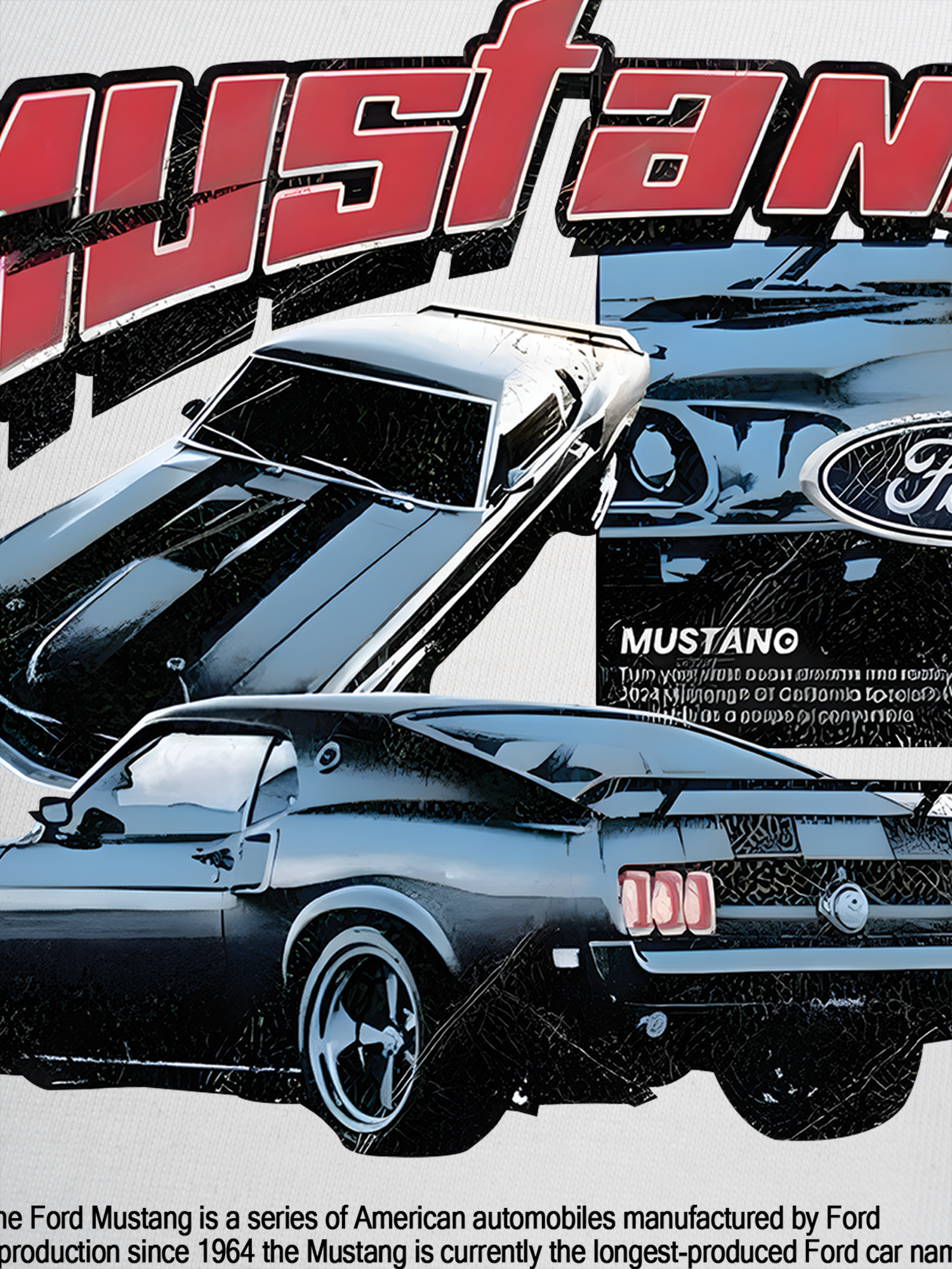 Áo Thun Ringer Relaxed Fit Mustang Ford Blue Version