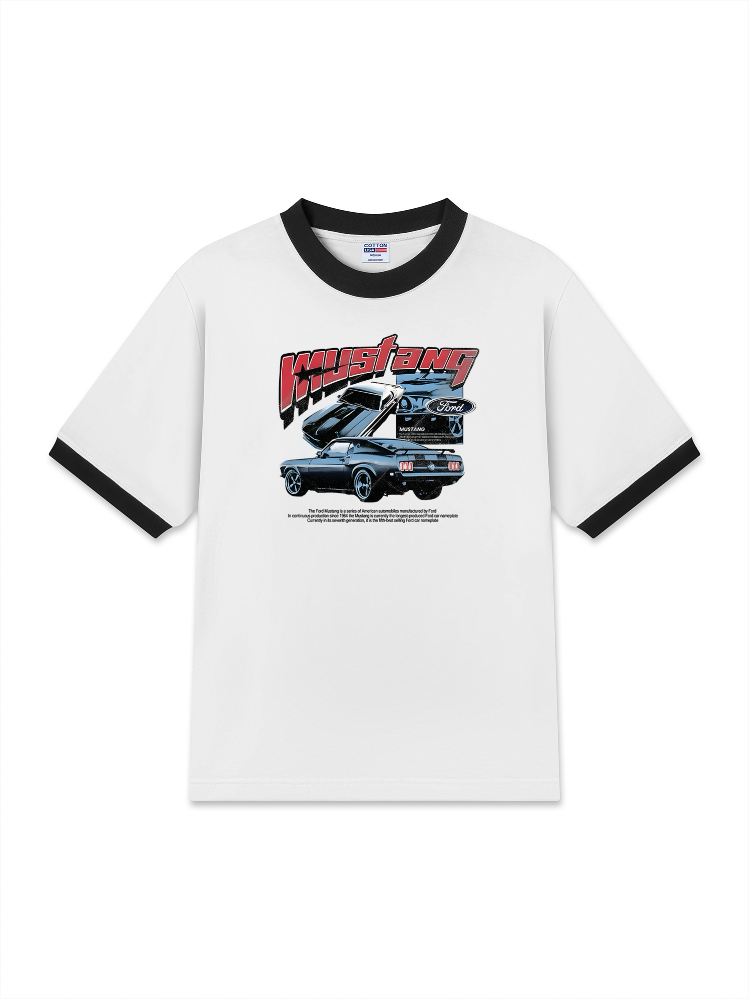 Áo Thun Ringer Relaxed Fit Mustang Ford Blue Version