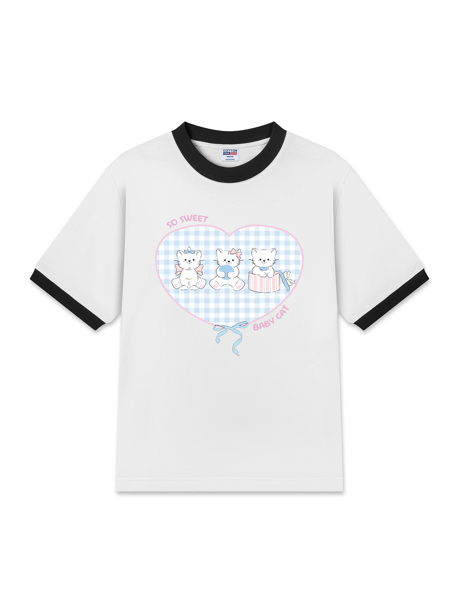 Áo Thun Ringer Relaxed Fit So Sweet Baby Cat