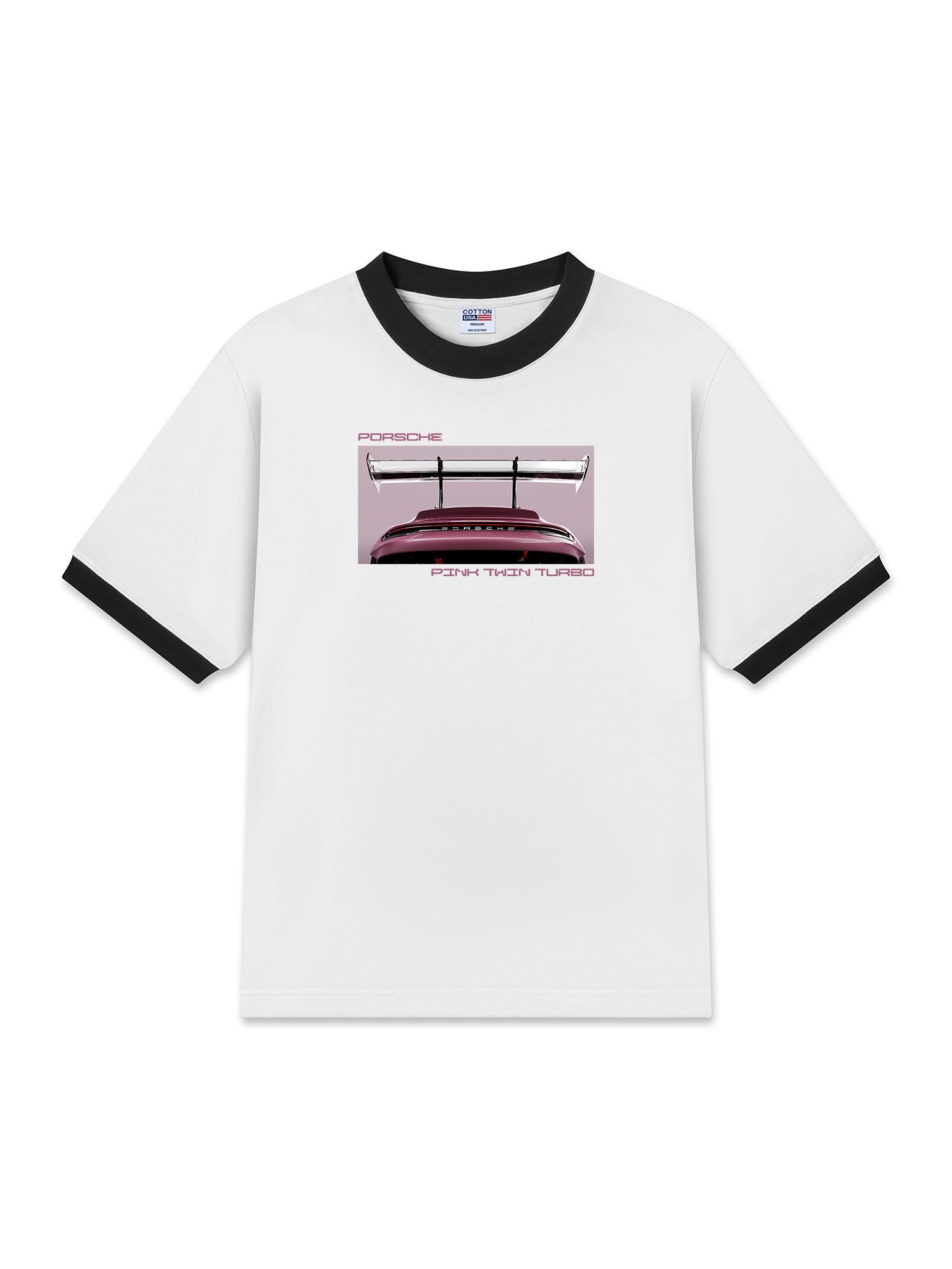 Áo Thun Ringer Relaxed Fit Porsche Pink Twin Turbo