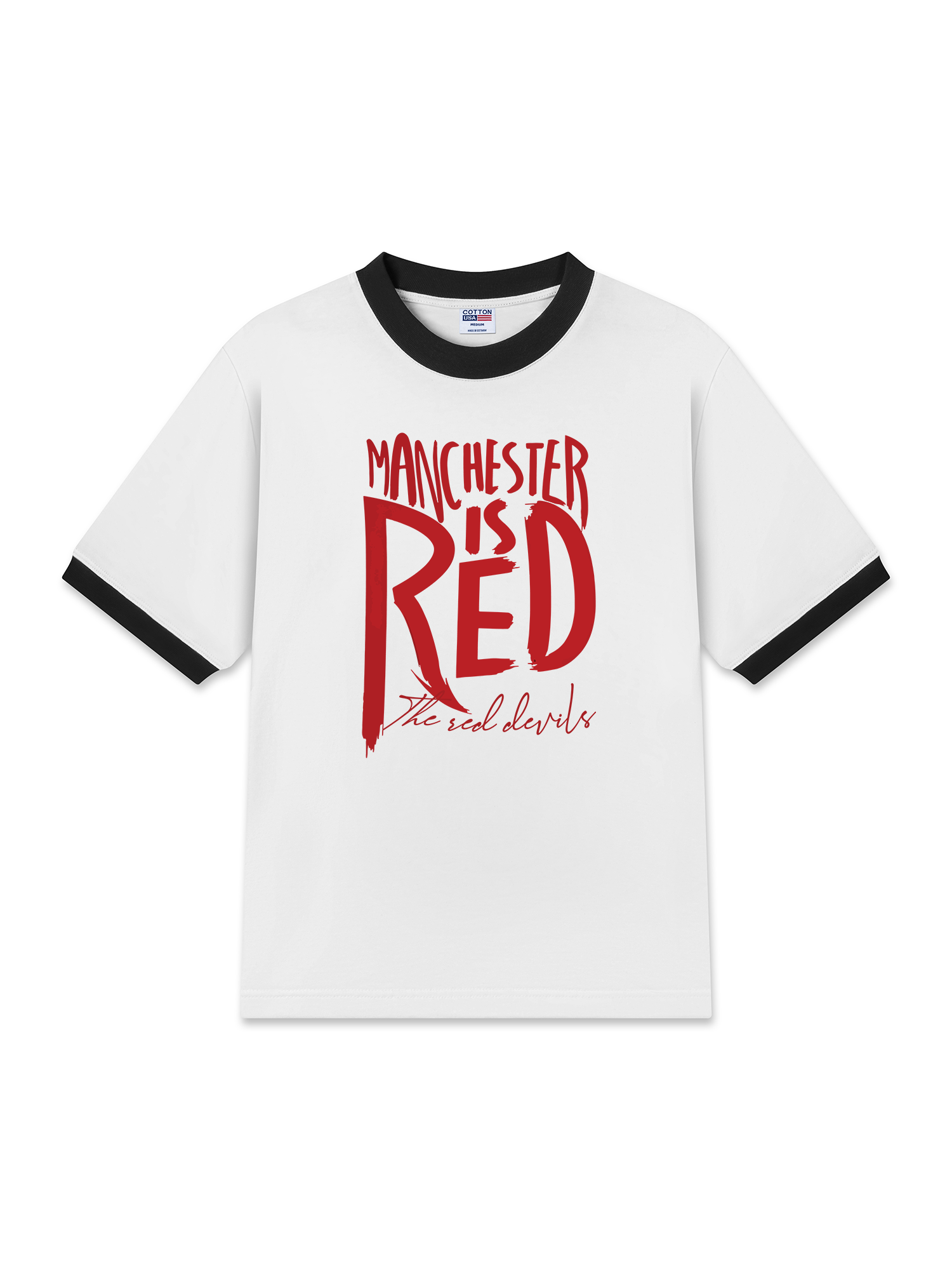 Áo Thun Ringer Relaxed Fit Manchester is Red