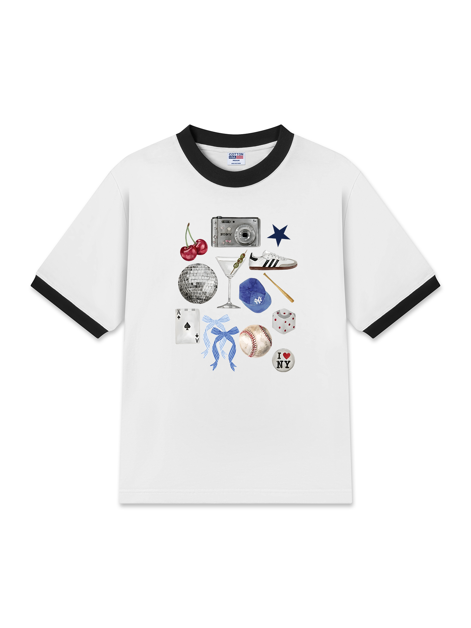 Áo Thun Ringer Relaxed Fit Baseball Cute Things