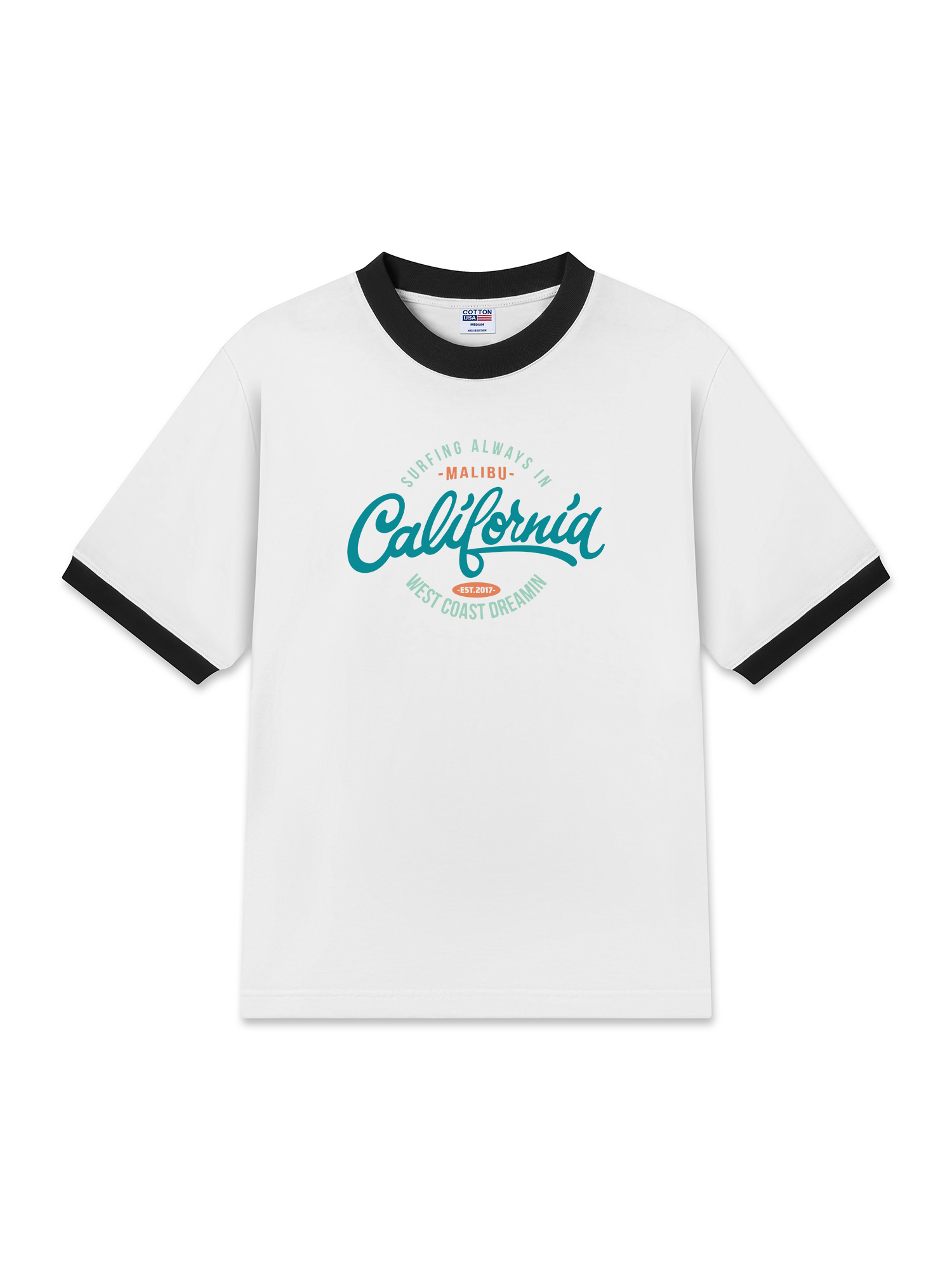 Áo Thun Ringer Relaxed Fit City Malibu West Coast