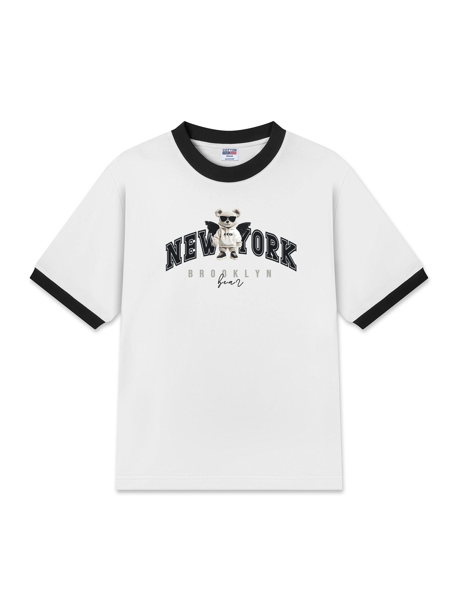 Áo Thun Ringer Relaxed Fit City New York Bear