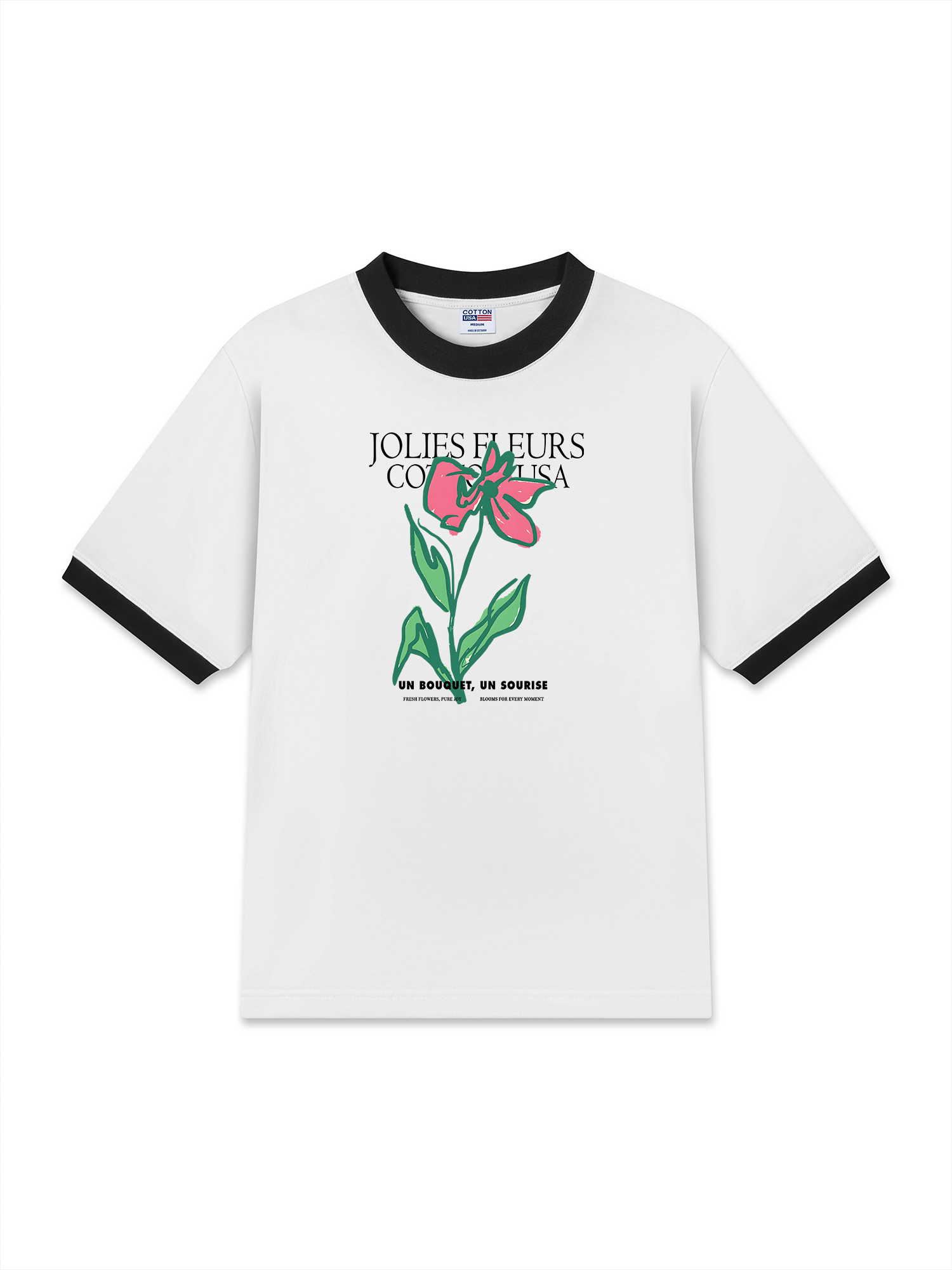 Áo Thun Ringer Relaxed Fit Floral Jolies Fleurs