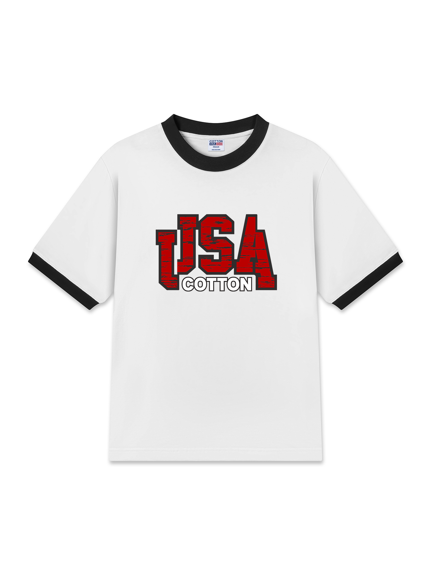 Áo Thun Ringer Relaxed Fit USA Scratched Typo