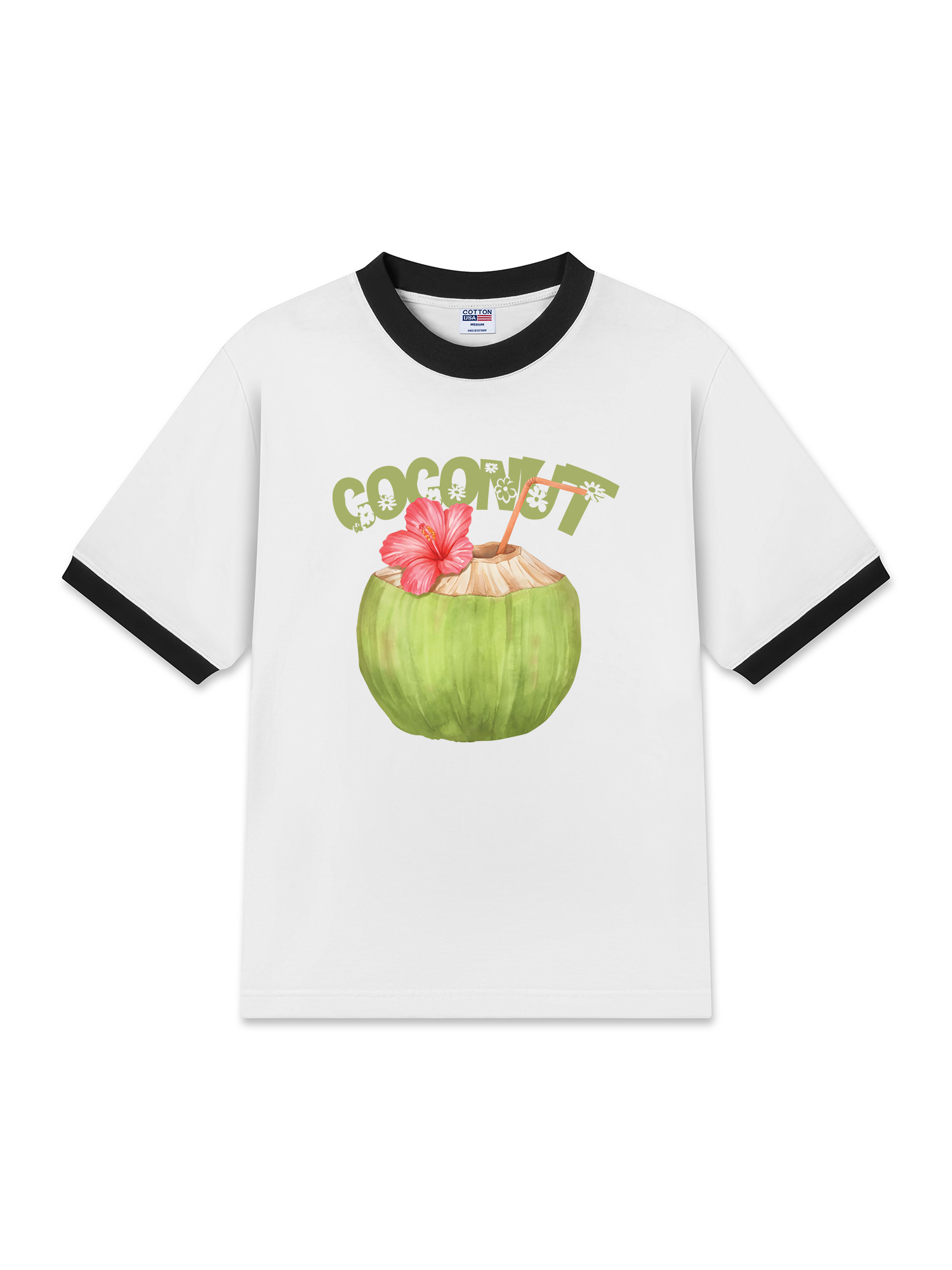 Áo Thun Ringer Relaxed Fit Tropical Coconut