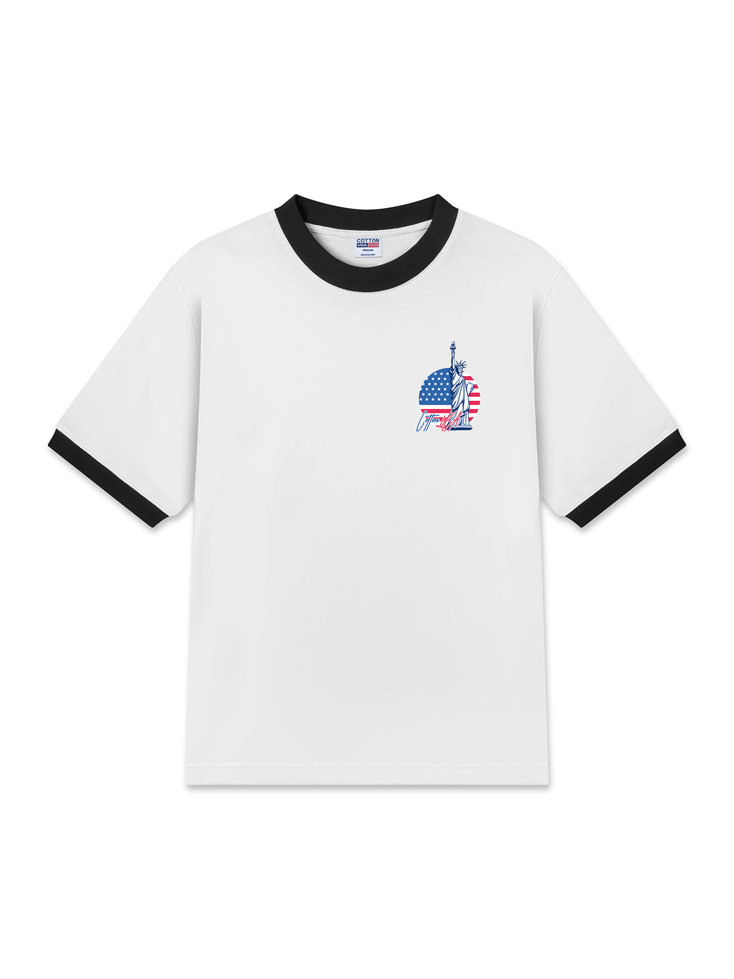 Áo Thun Ringer Relaxed Fit USA Statue Of Liberty