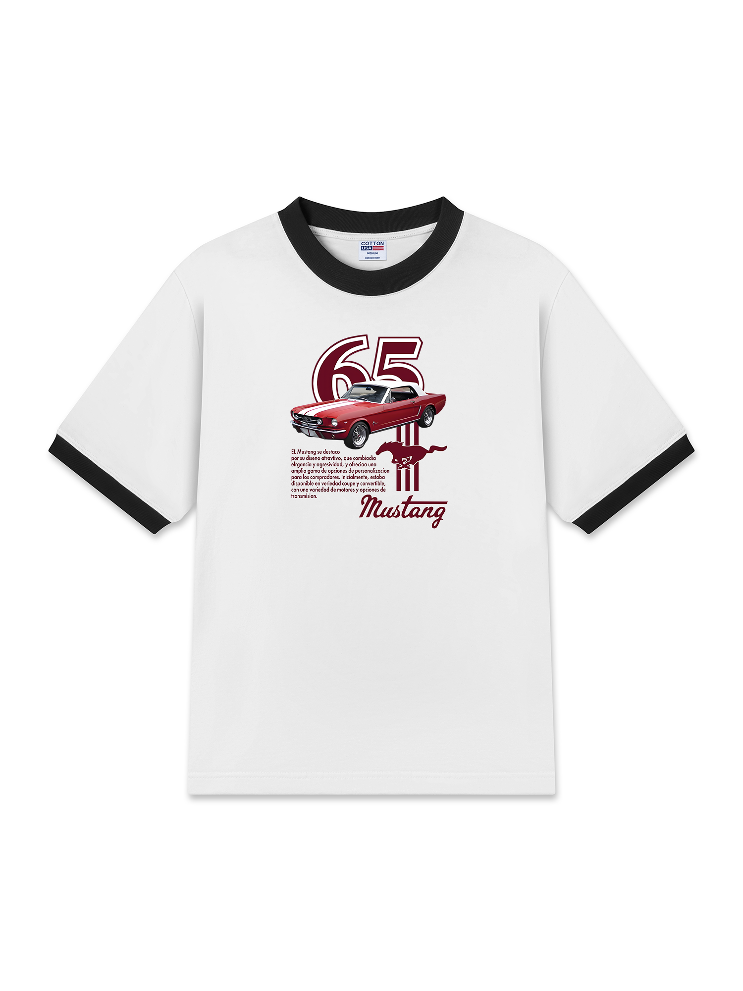 Áo Thun Ringer Relaxed Fit Mustang Red Version Retro