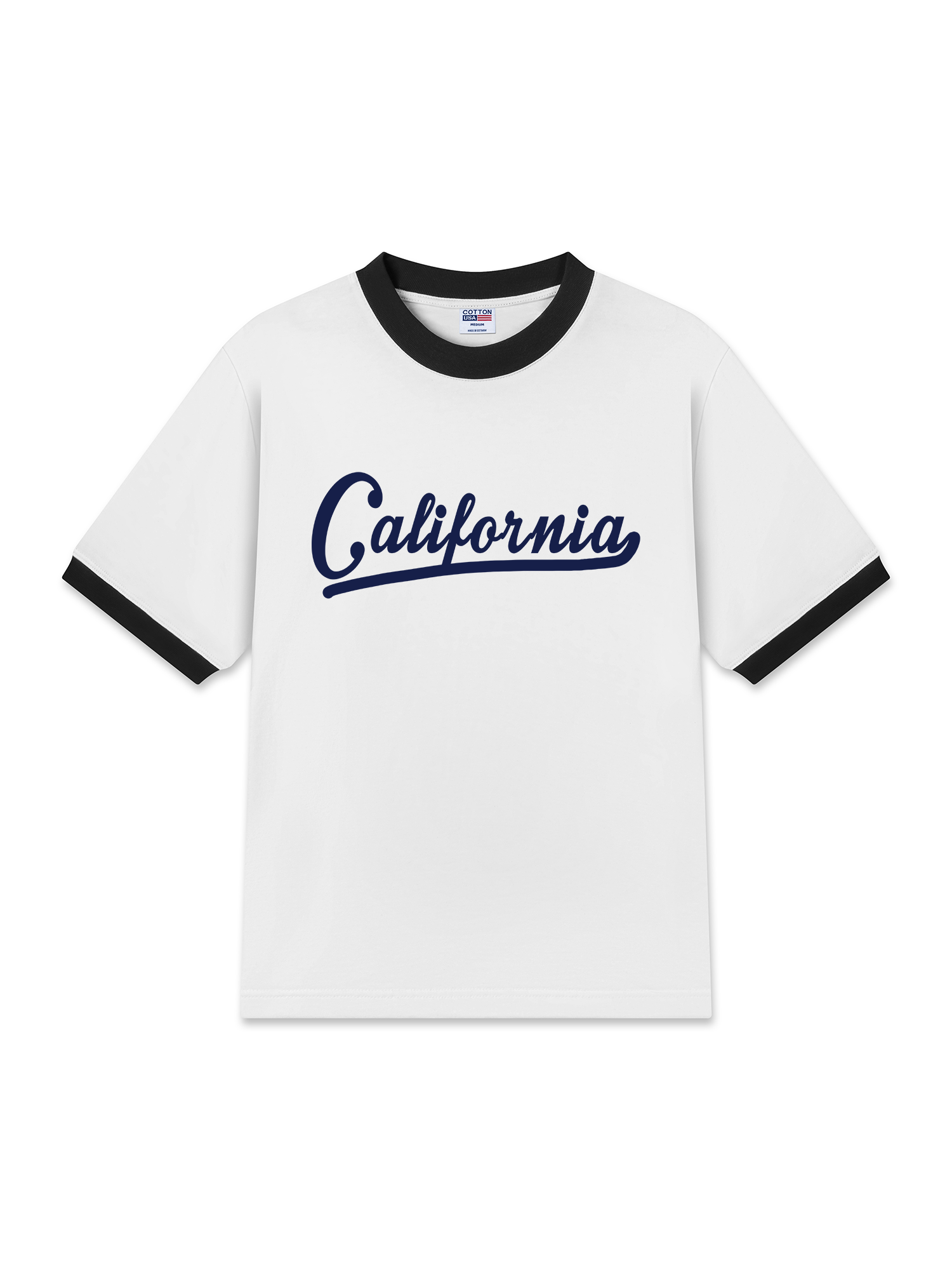 Áo Thun Ringer Relaxed Fit USA Califorinia Blue