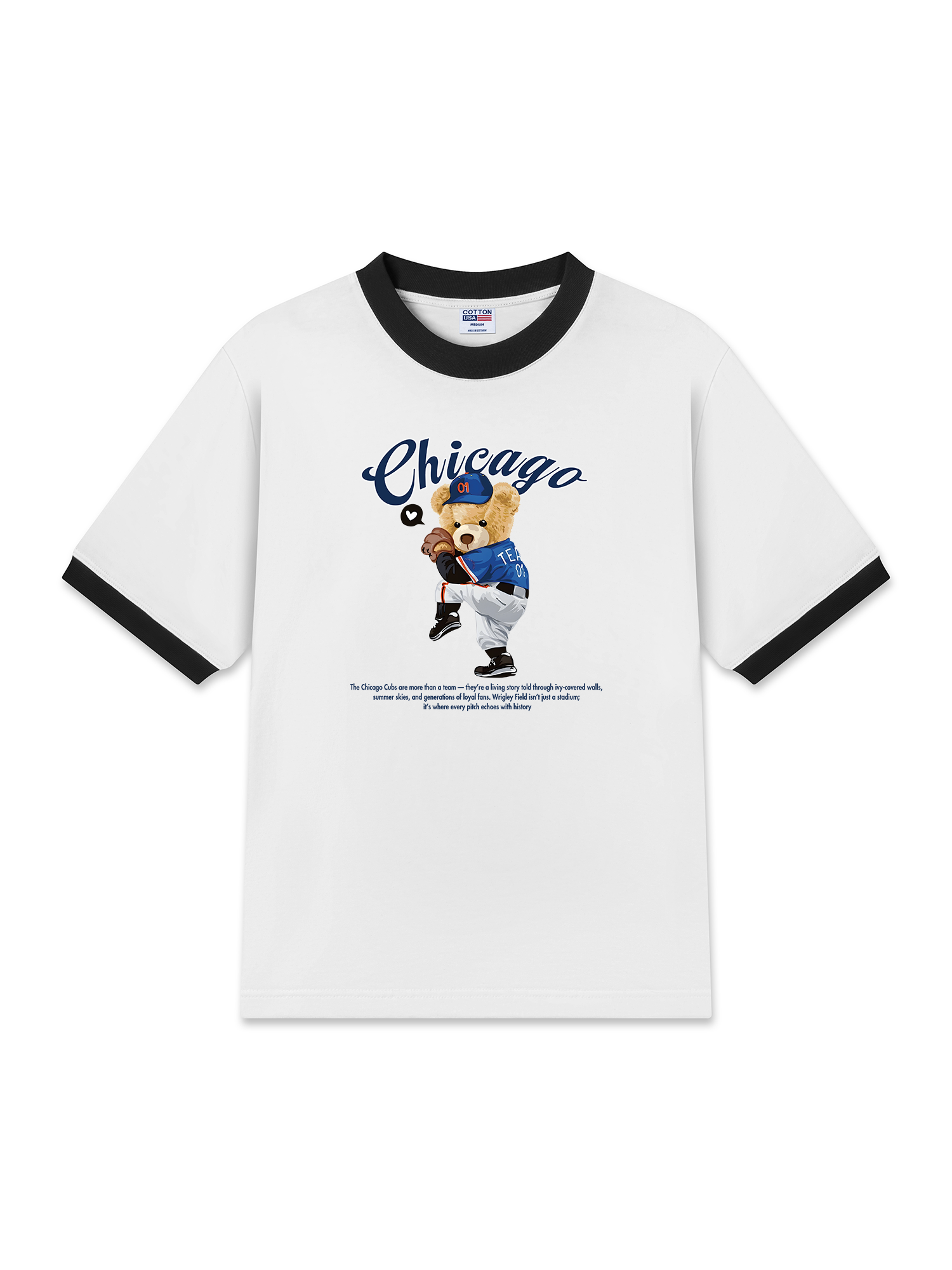 Áo Thun Ringer Relaxed Fit Baseball Chicago Cubs