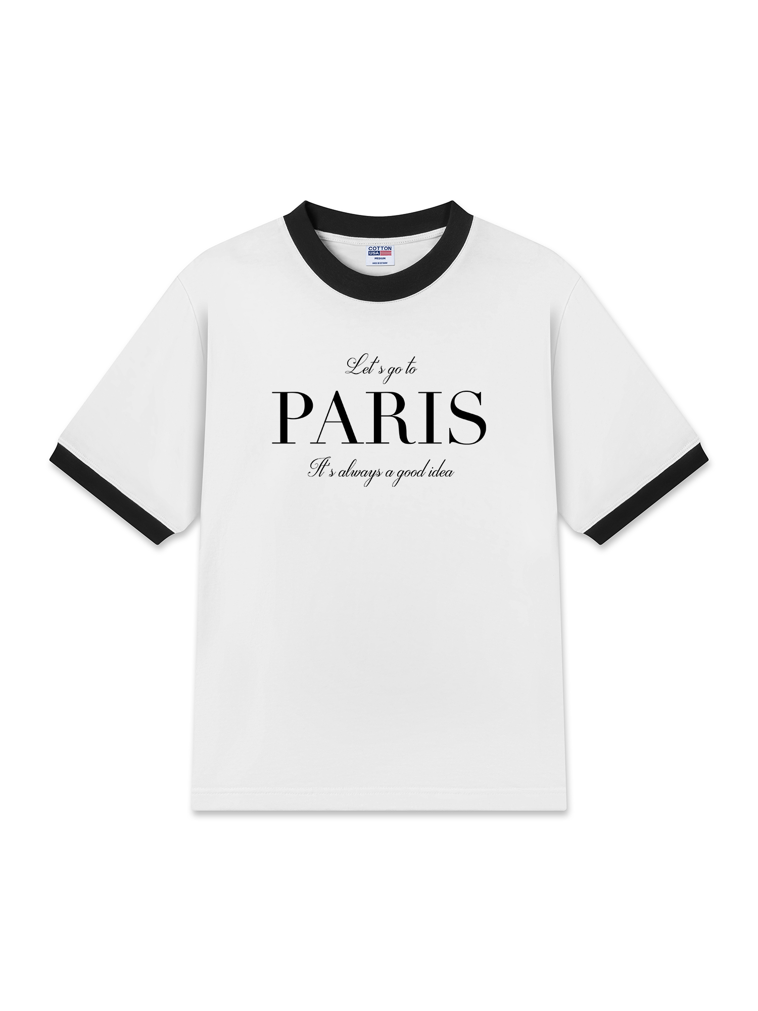 Áo Thun Ringer Relaxed Fit City Let's go to Paris