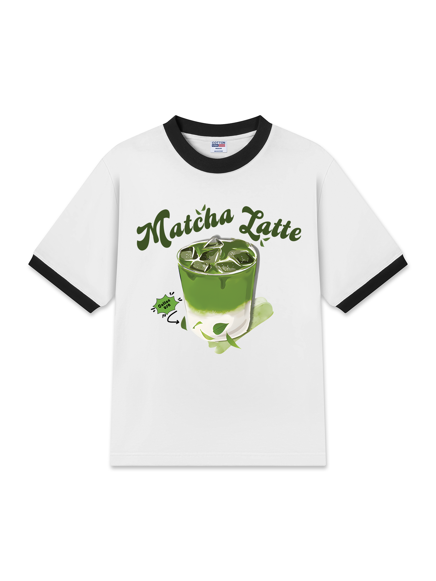 Áo Thun Ringer Relaxed Fit Tropical Matcha