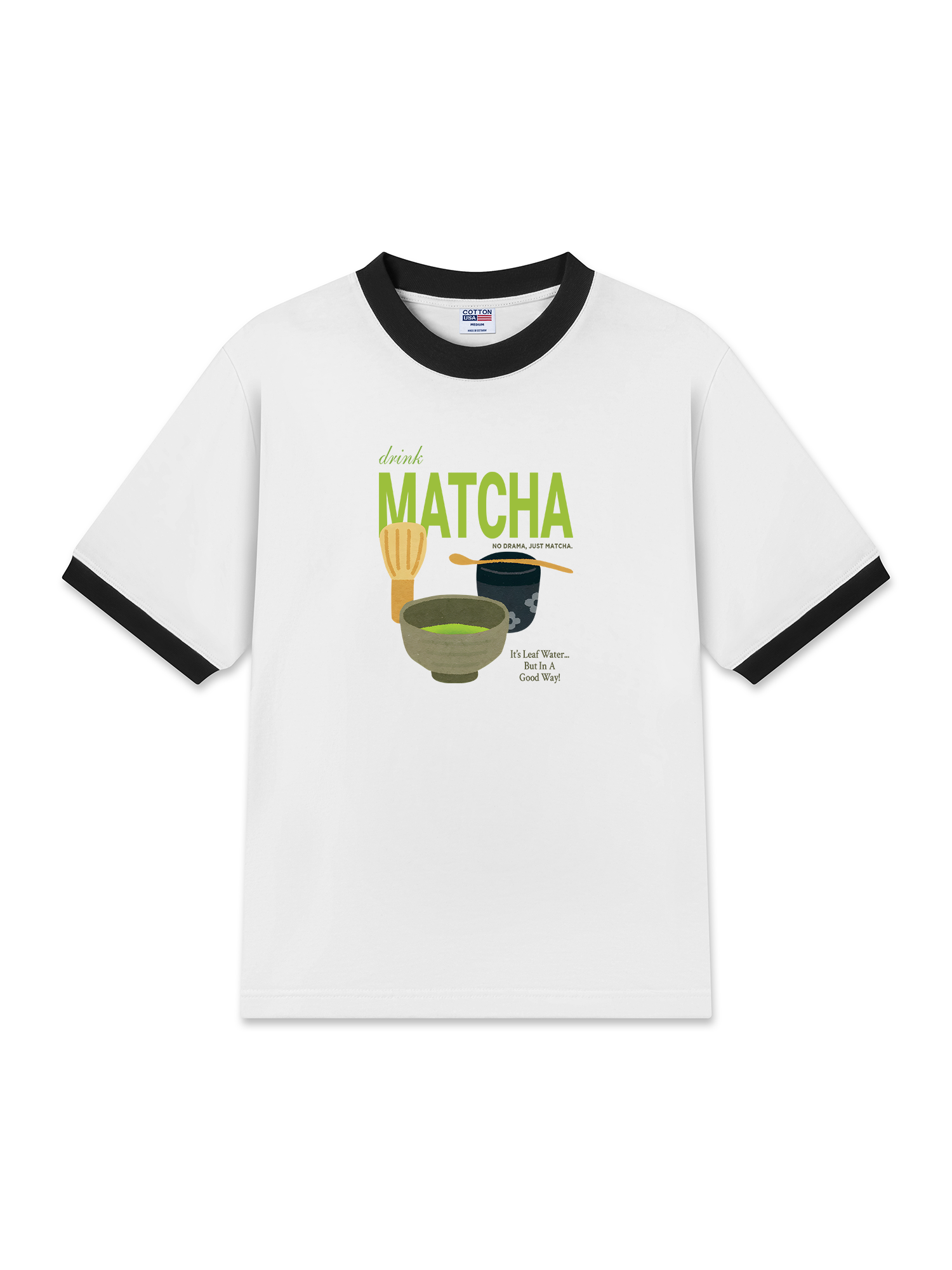 Áo Thun Ringer Relaxed Fit Drink Matcha