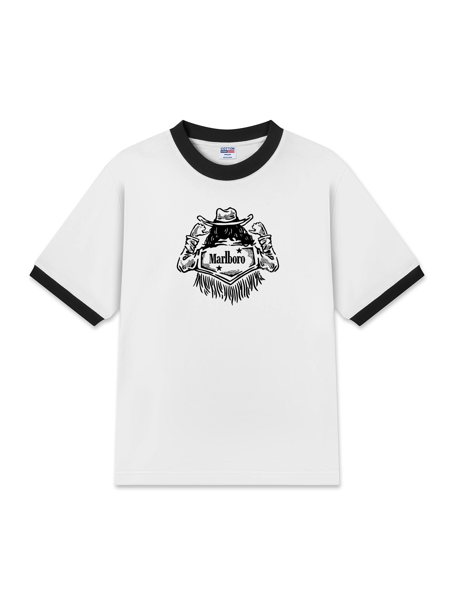 Áo Thun Ringer Relaxed Fit Marlboro Behind Cowboy