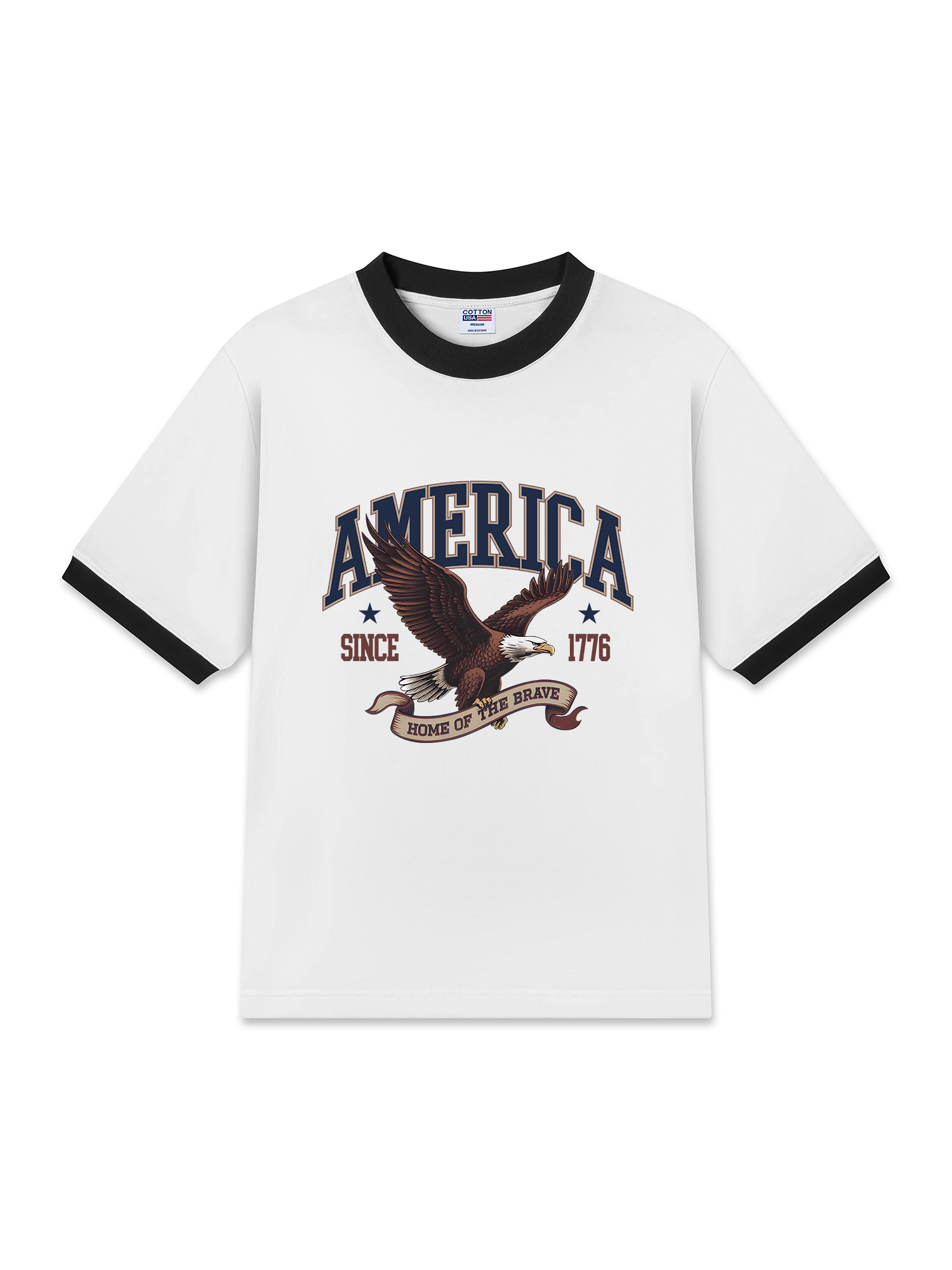 Áo Thun Ringer Relaxed Fit USA Home Of The Brave