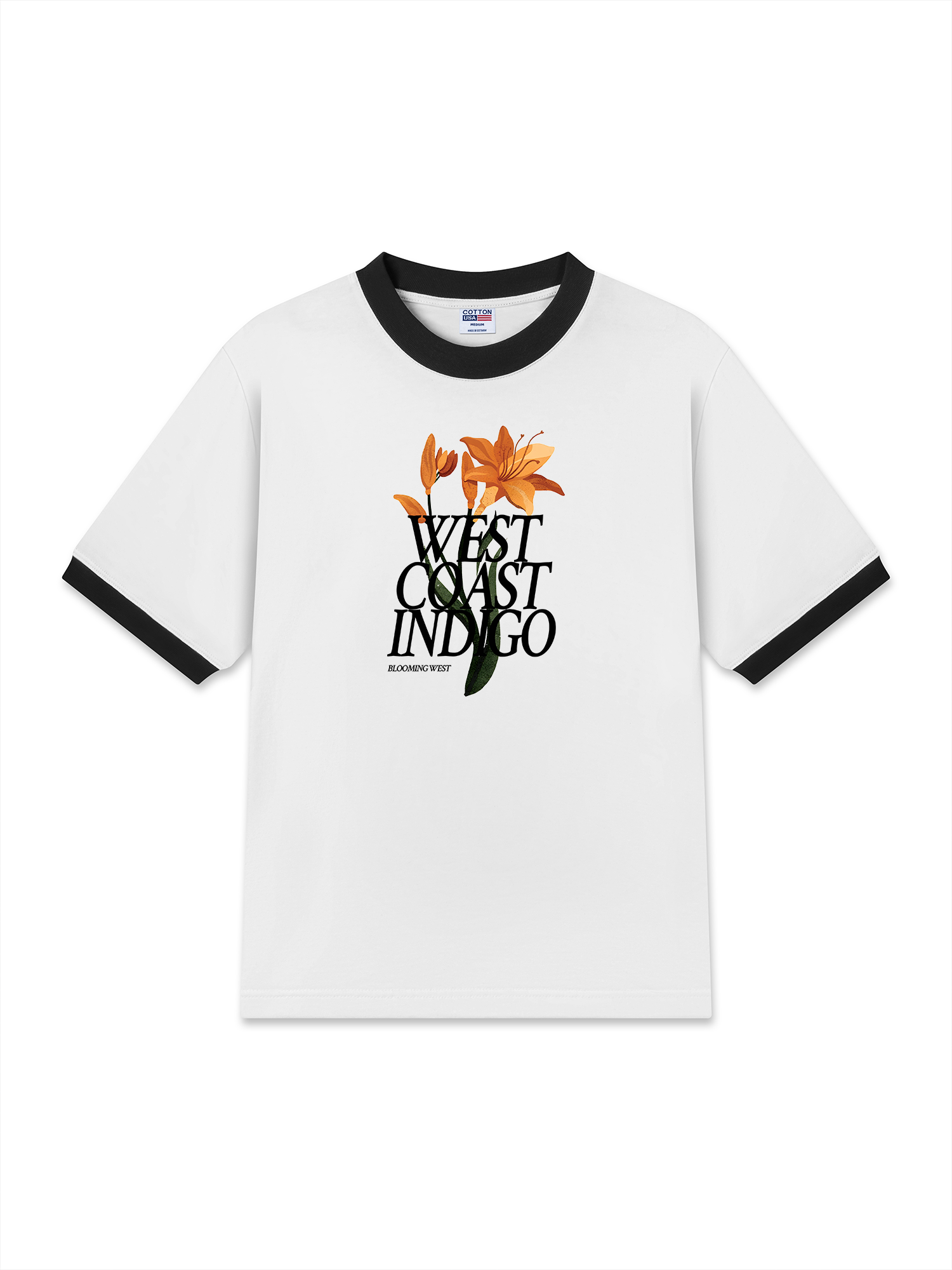 Áo Thun Ringer Relaxed Fit West coast indigo