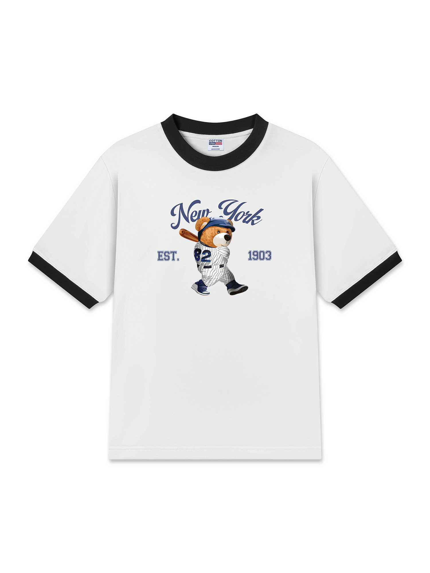 Áo Thun Ringer Relaxed Fit New York Baseball