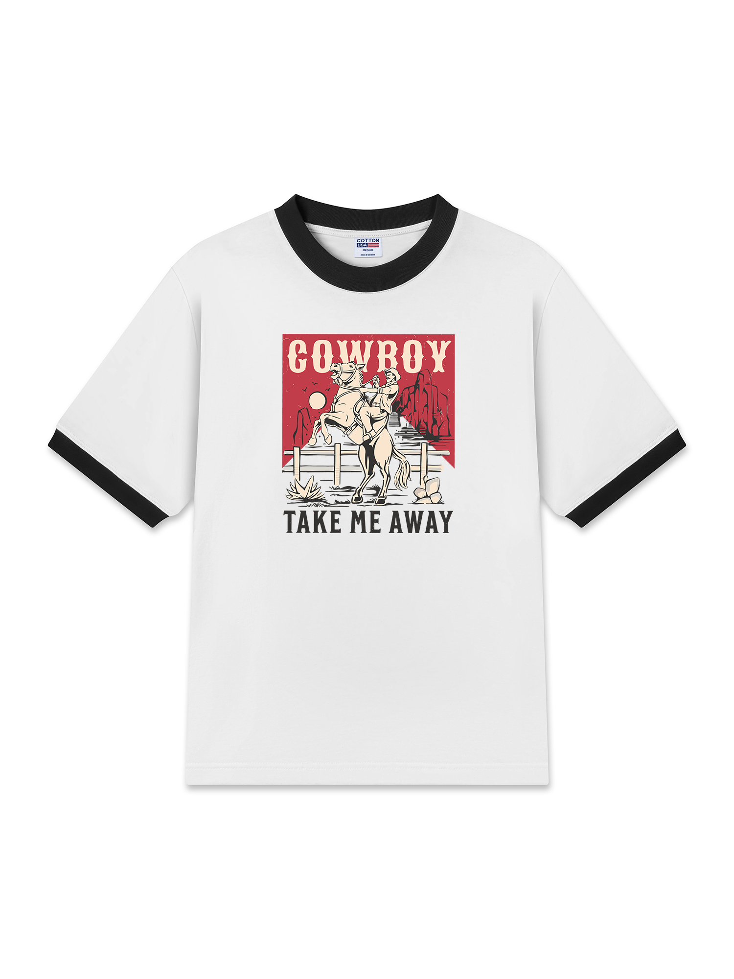 Áo Thun Ringer Relaxed Fit Marlboro Cowboy Take Me Away