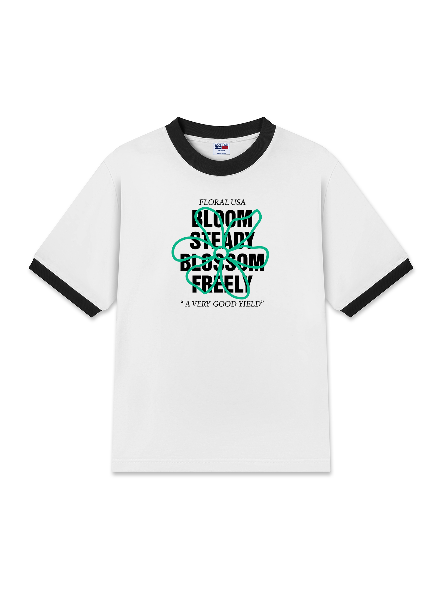 Áo Thun Ringer Relaxed Fit Floral Bloom Steady