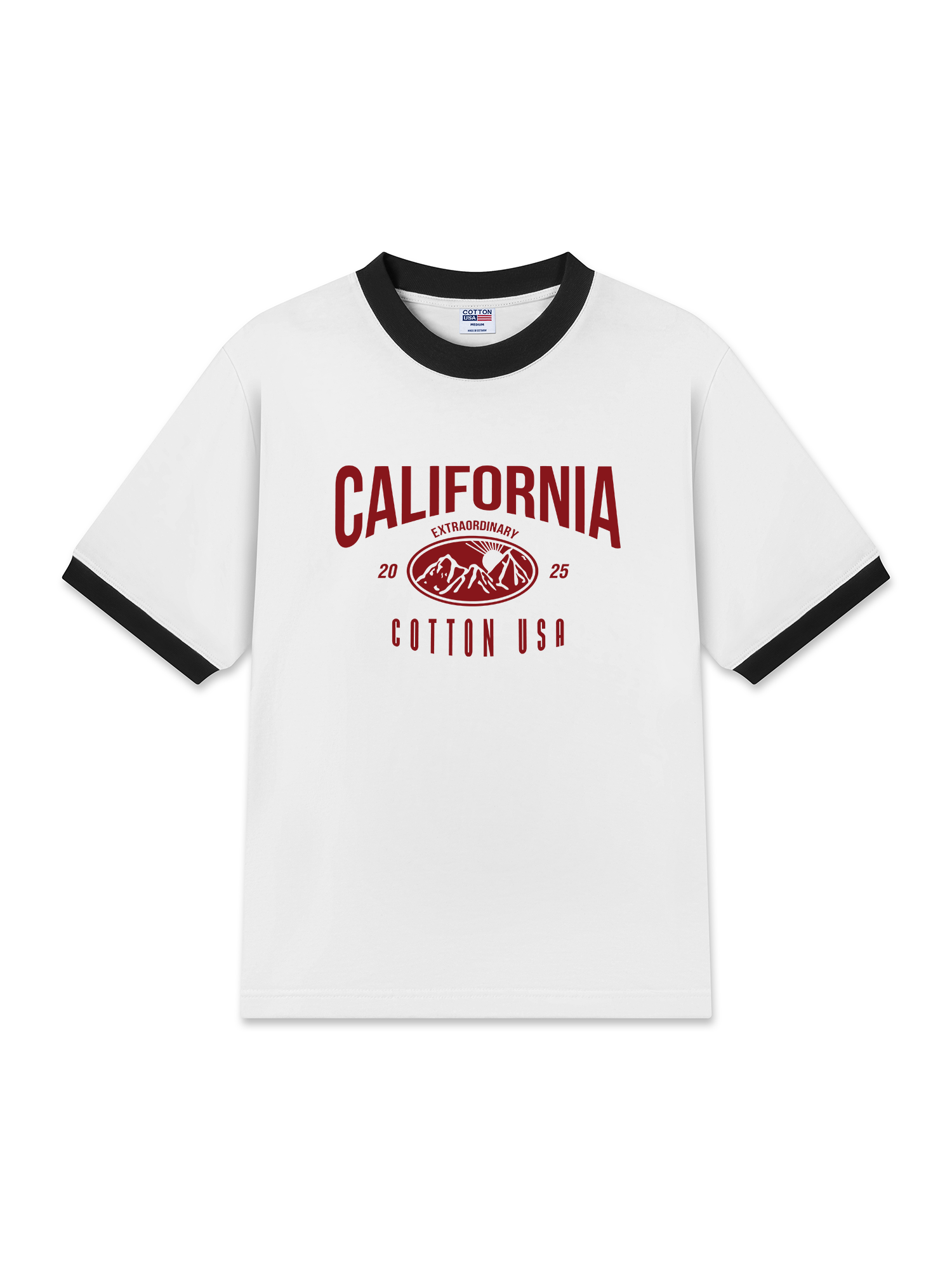 Áo Thun Ringer Relaxed Fit USA California Extraordinary