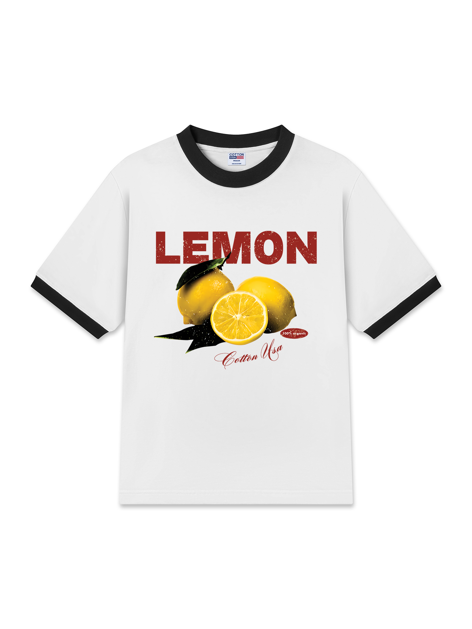 Áo Thun Ringer Relaxed Fit Tropical Lemon Orrganic