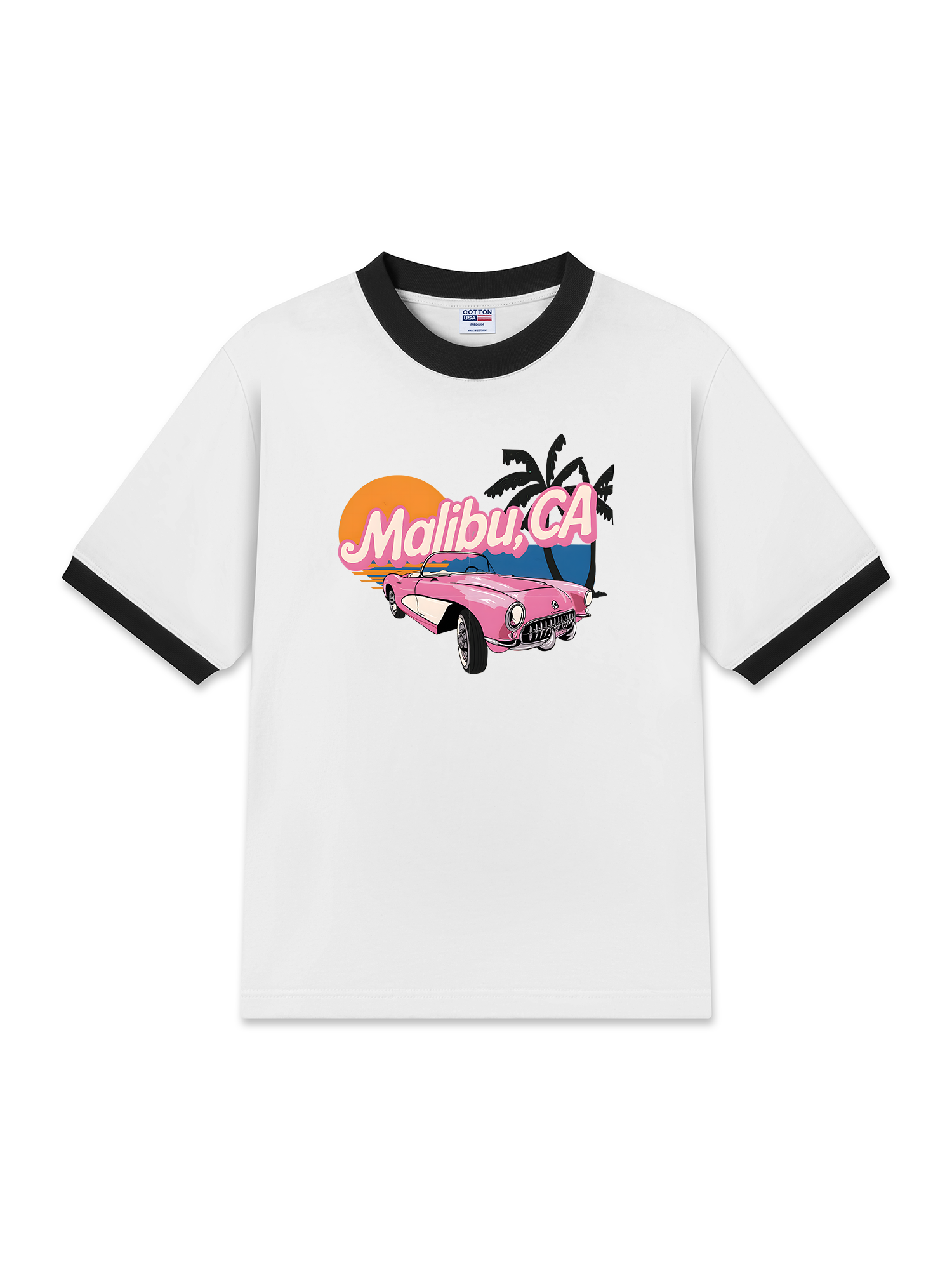 Áo Thun Ringer Relaxed Fit City Malibu Beach