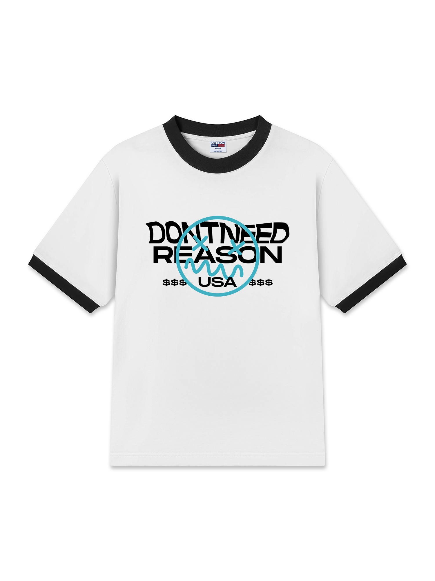 Áo Thun Ringer Relaxed Fit USA Dont Need Reason