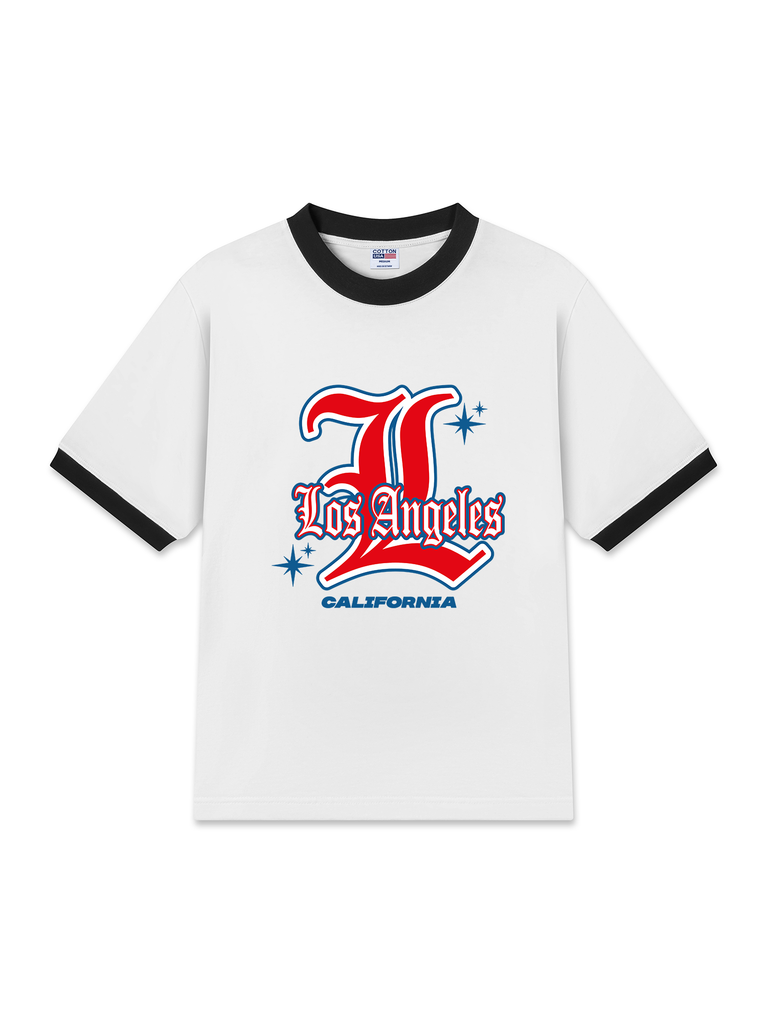 Áo Thun Ringer Relaxed Fit USA LA California