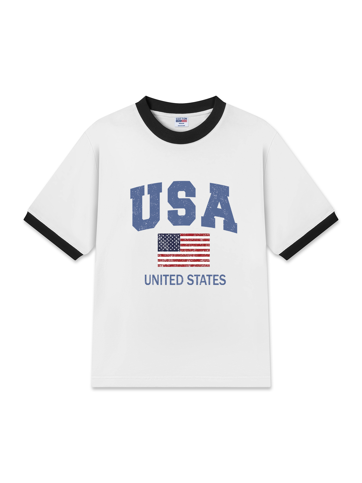 Áo Thun Ringer Relaxed Fit USA Vintage United State