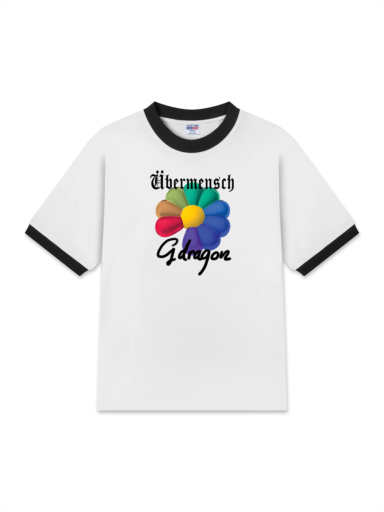 Áo Thun Ringer Relaxed Fit Floral Rainbow GD