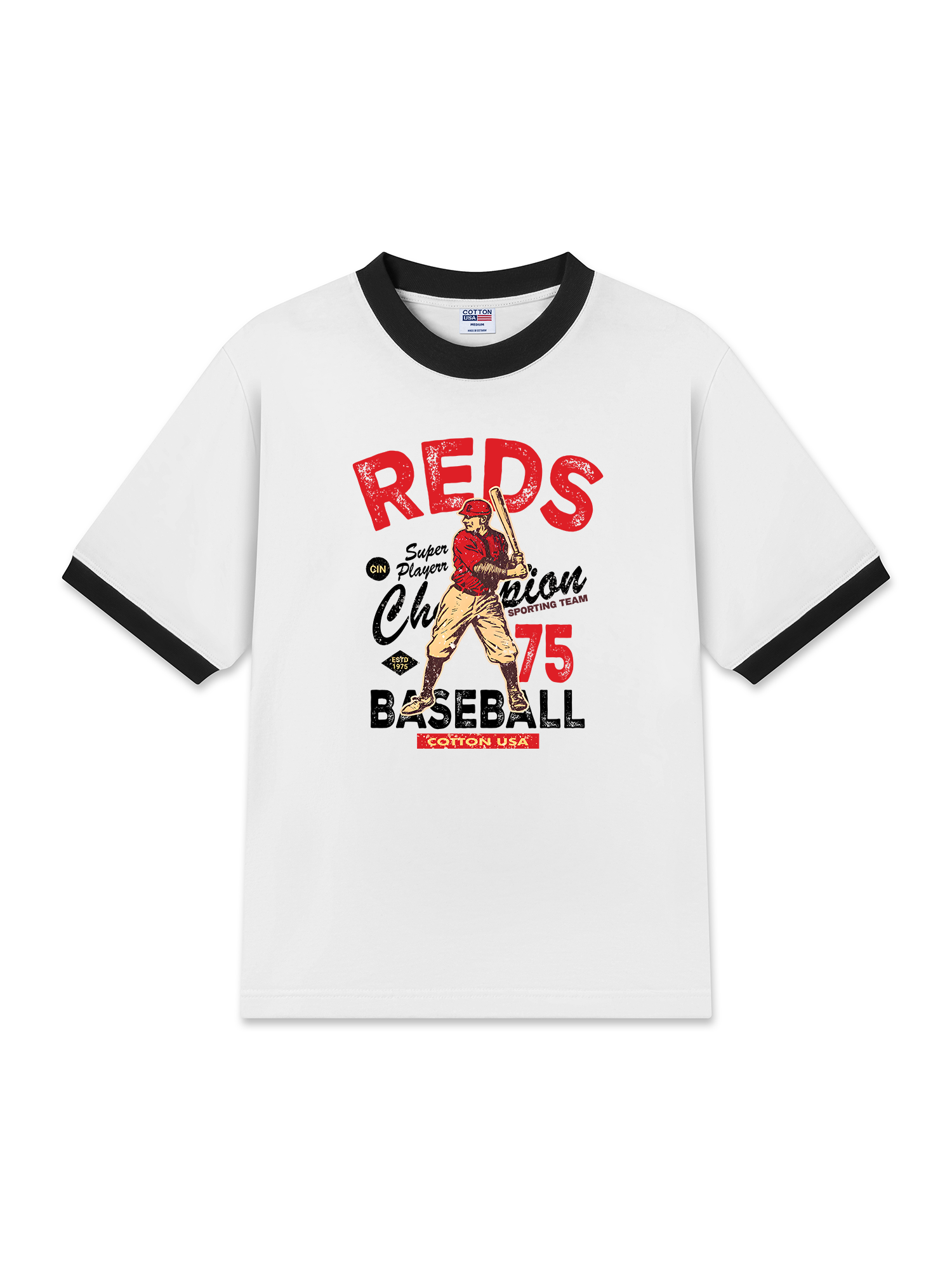 Áo Thun Ringer Relaxed Fit Baseball Super Player