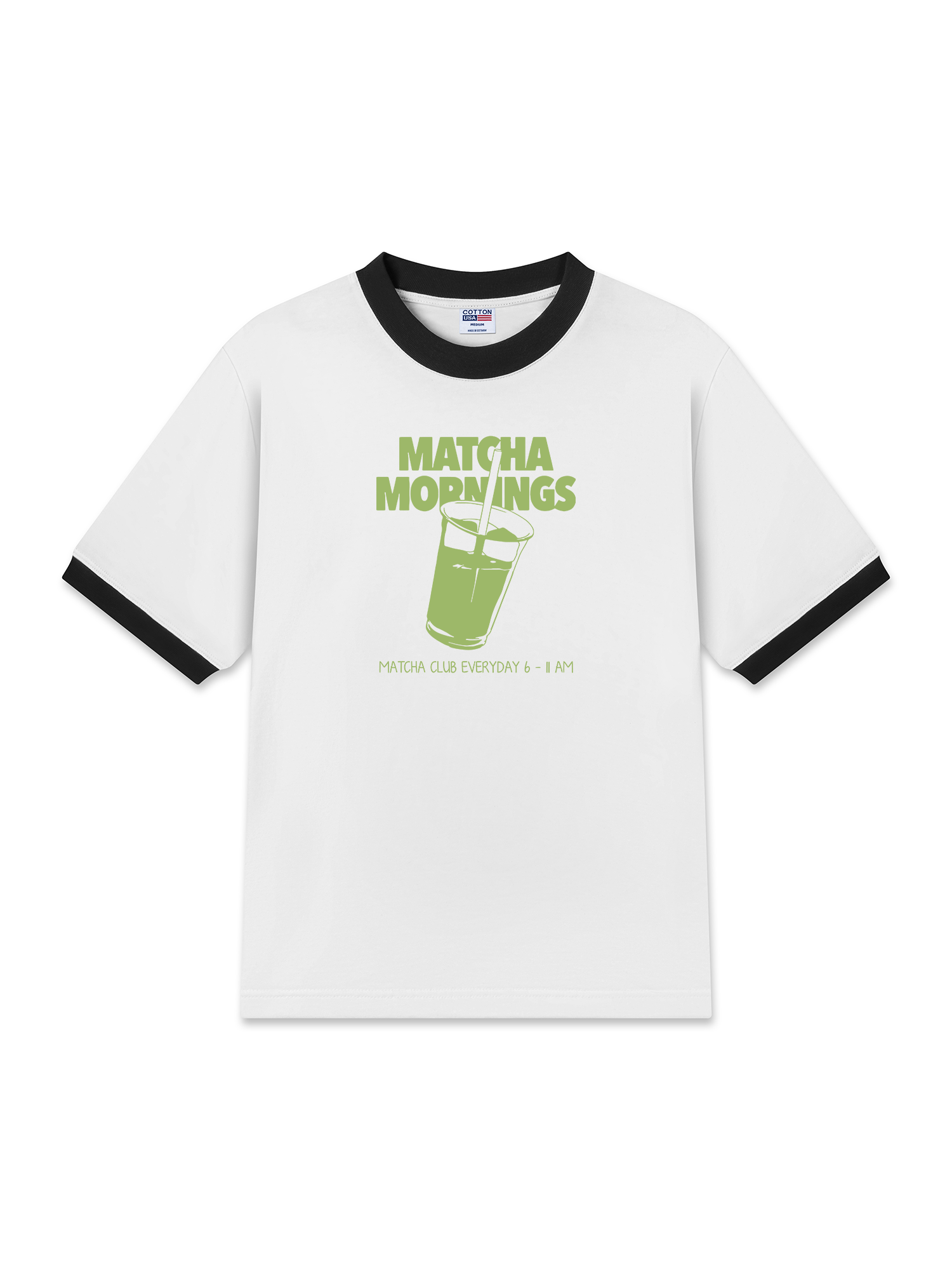 Áo Thun Ringer Relaxed Fit Matcha Mornings