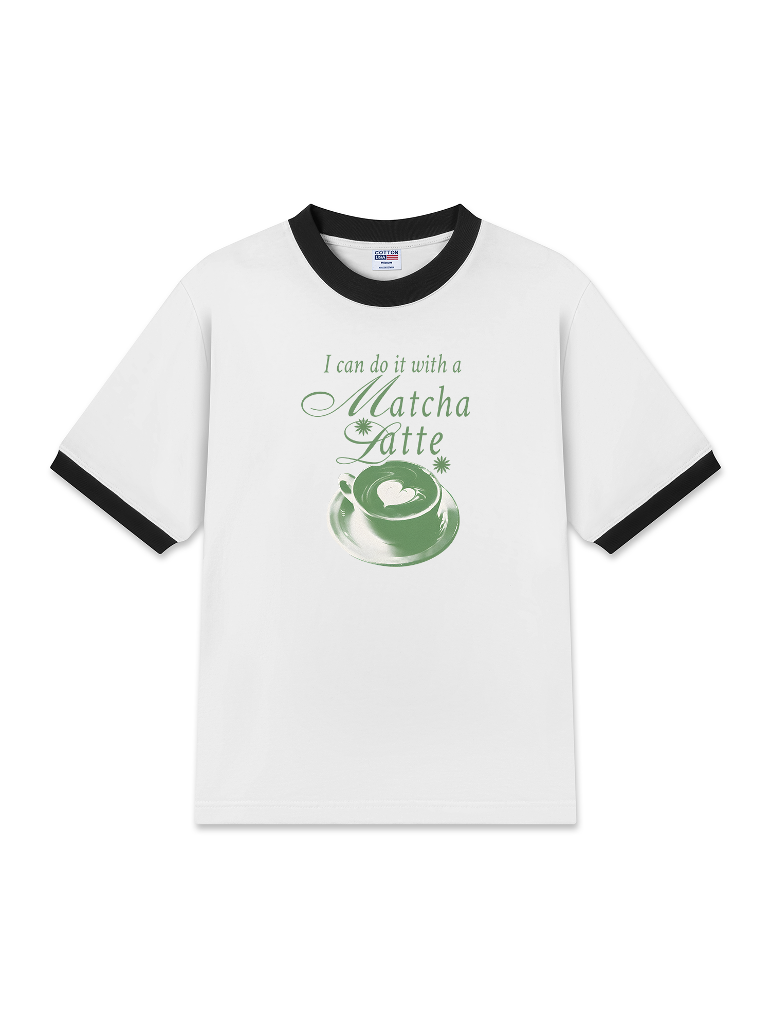 Áo Thun Ringer Relaxed Fit I Can Do It With A Matcha Latte
