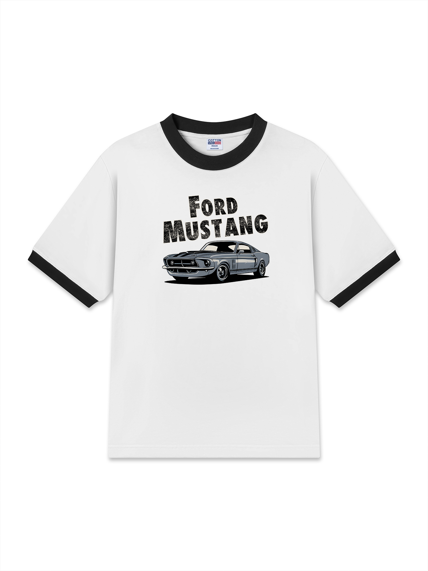 Áo Thun Ringer Relaxed Fit Mustang Retro Ford