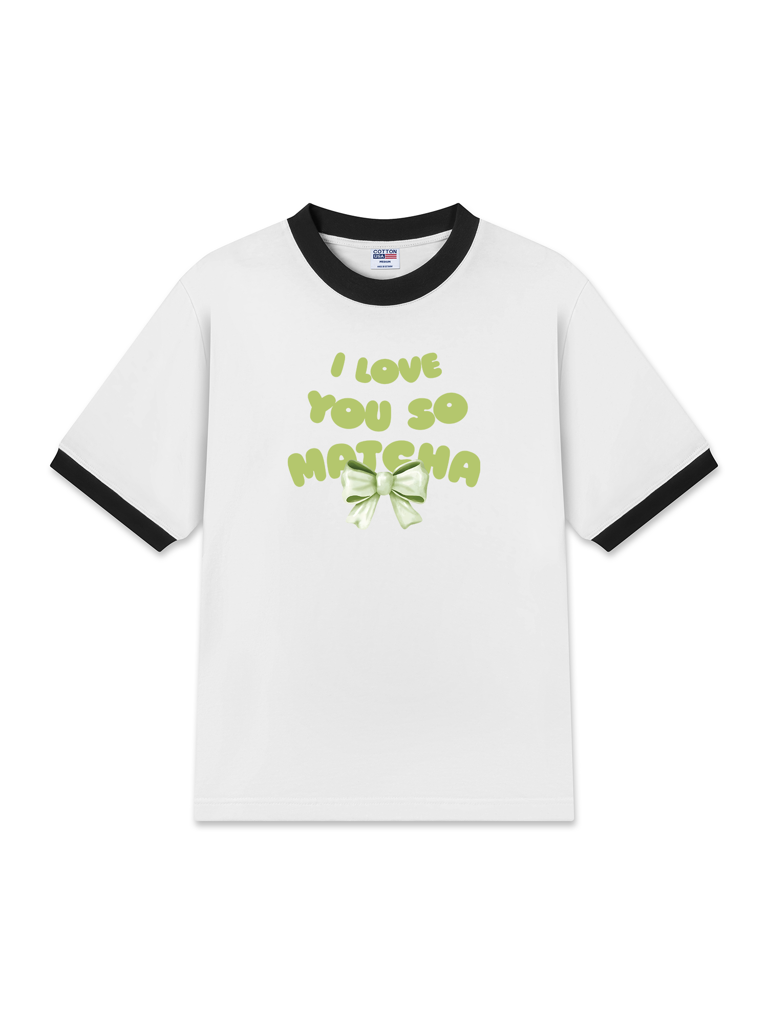 Áo Thun Ringer Relaxed Fit I Love You So Matcha